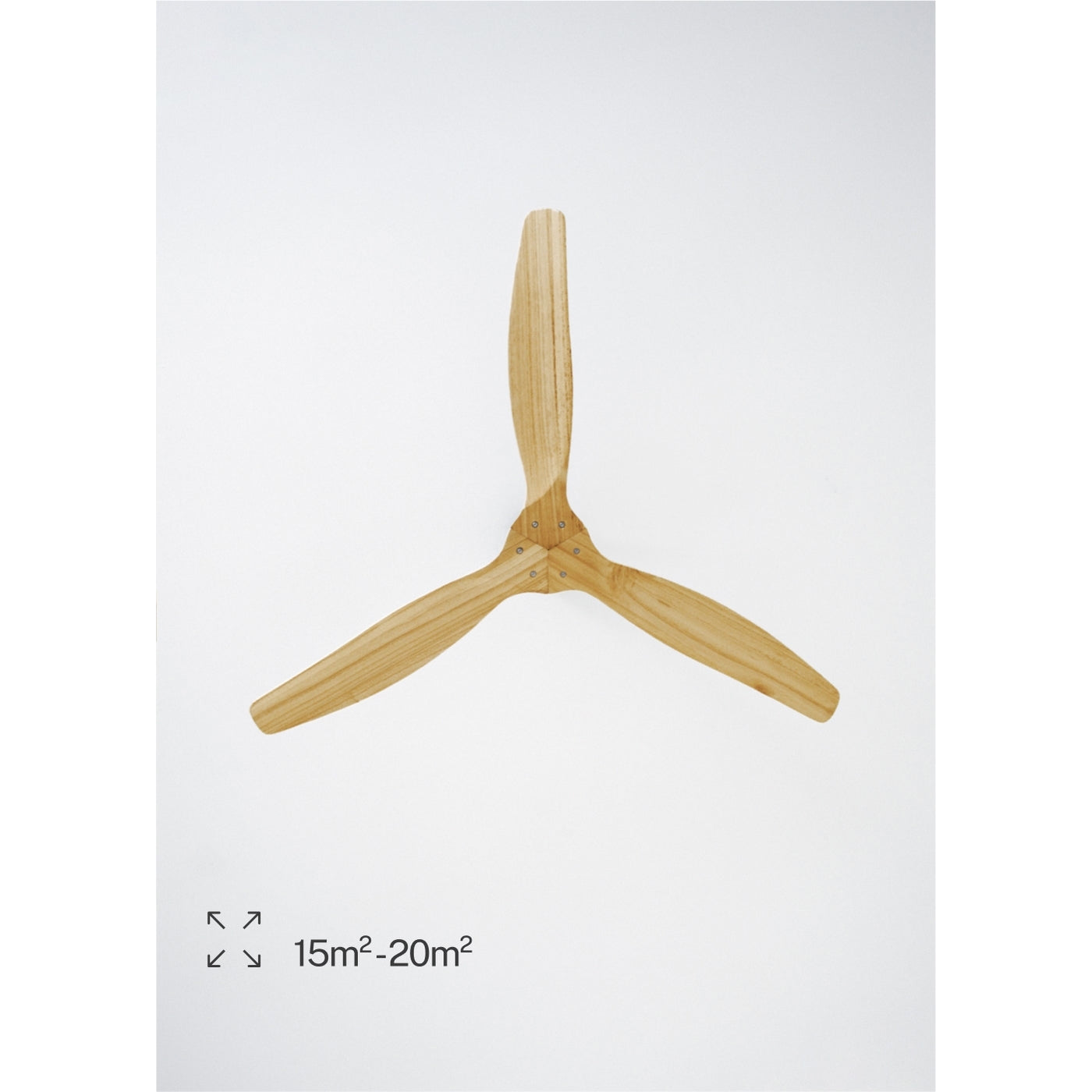 Wind Stylance - Ventilatore da soffitto silenzioso 40W - 132 cm 100% legno con luce / Wifi + telecomando - Legno naturale