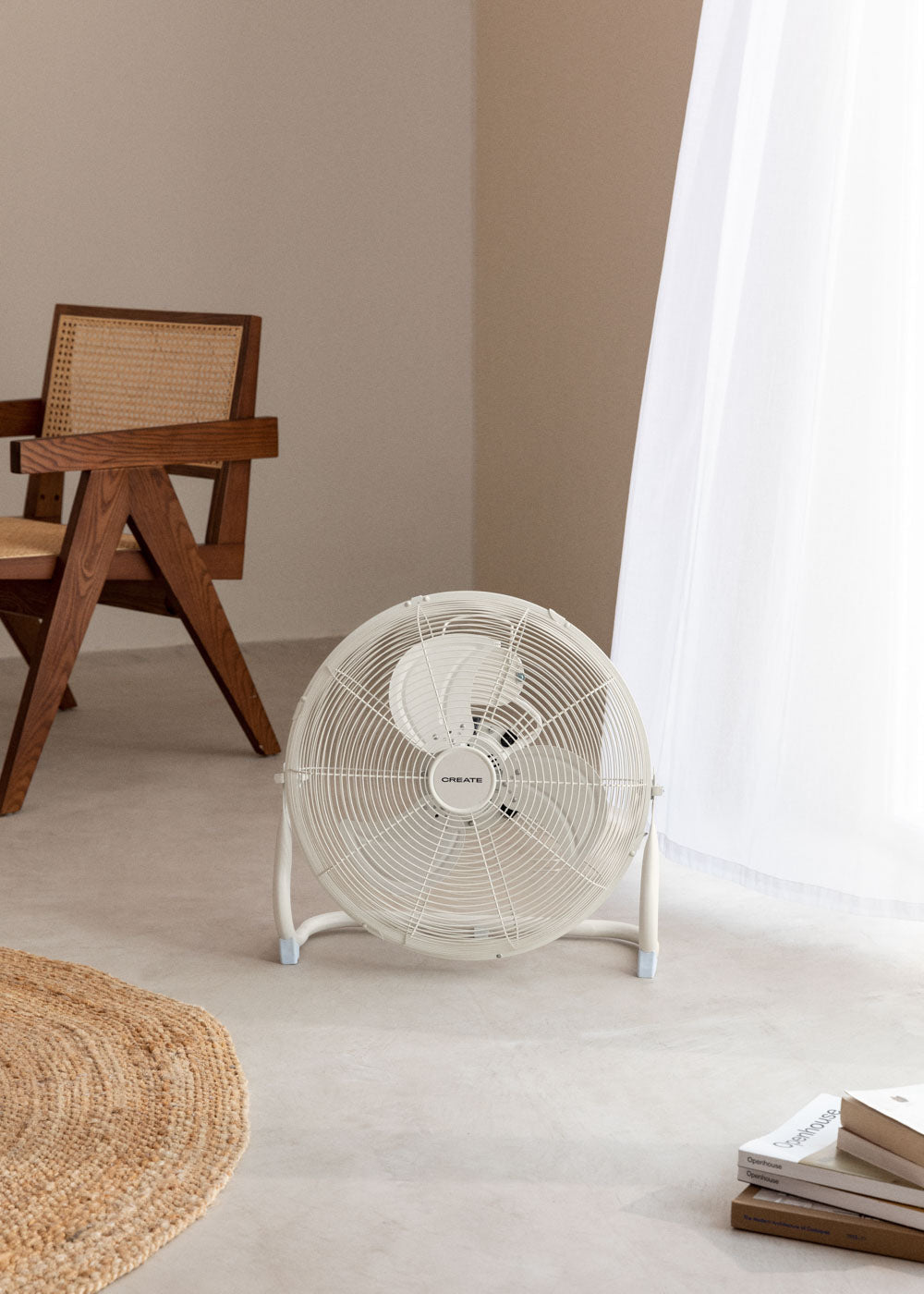 Air Floor Retro - Ventilatore industriale da pavimento - 16" - Bianco sporco