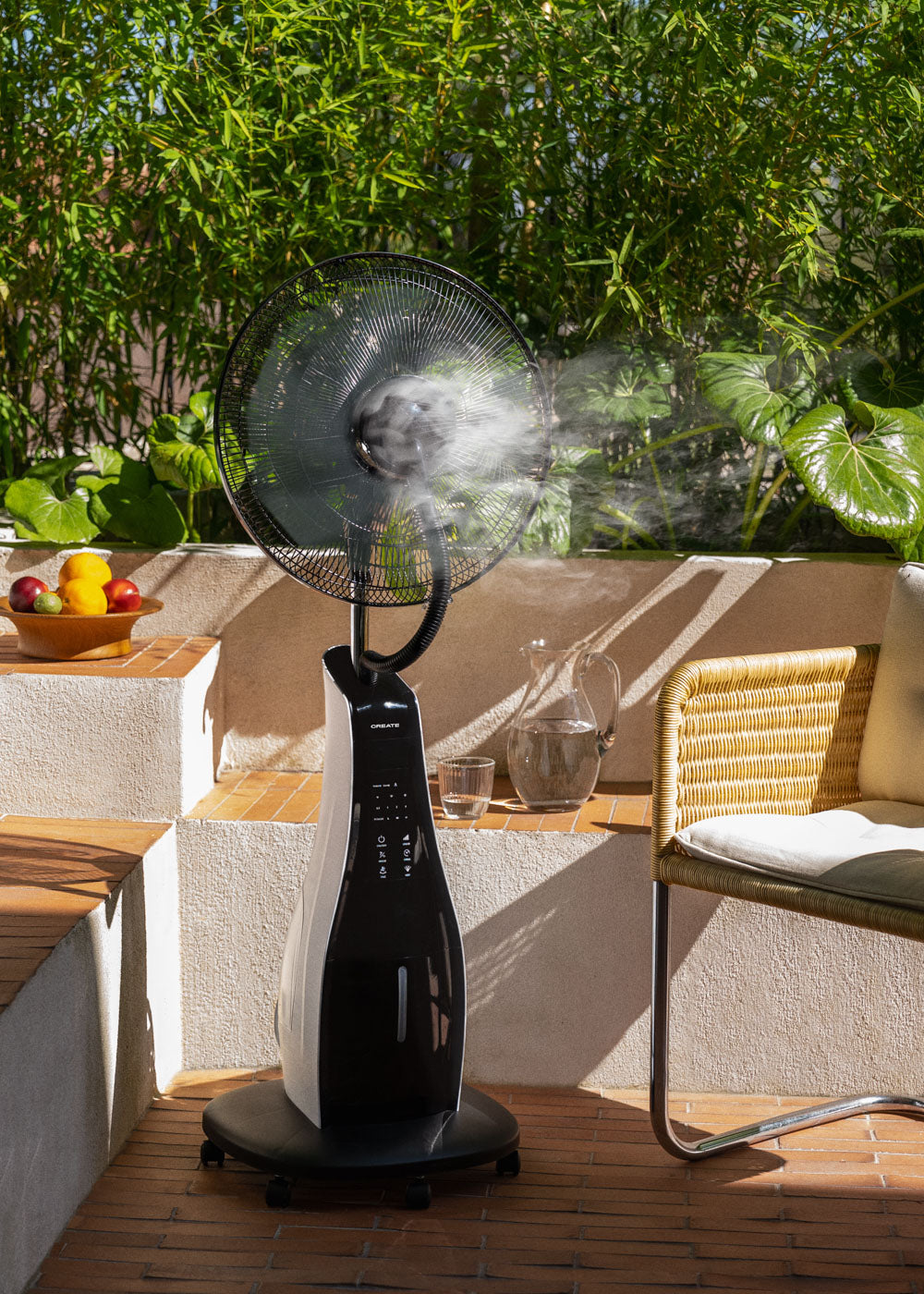 Air Mist - Ventilatore nebulizzatore oscillante ultra-silenzioso - Bianco / Nero