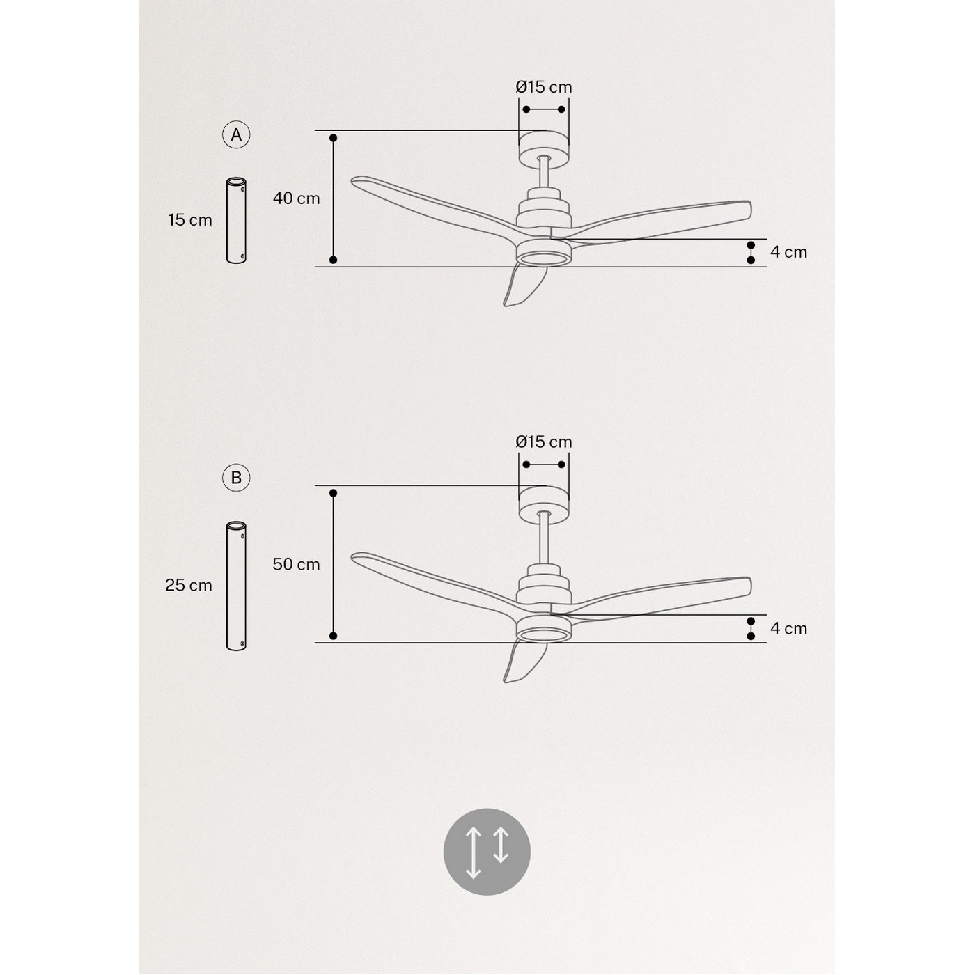 Wind Stylance M - Ventilatore da soffitto silenzioso in legno al 100% - Con luce e telecomando - Bianco e legno chiaro