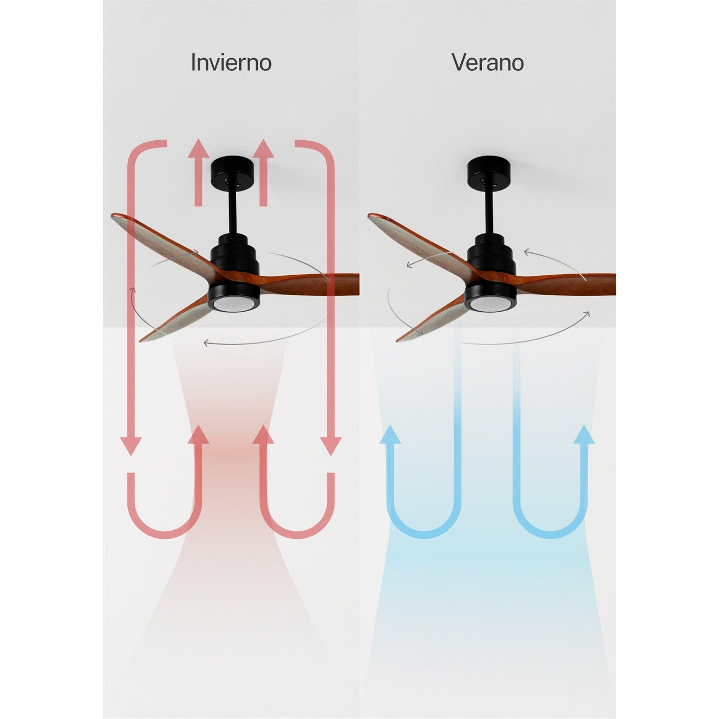 Wind Stylance M - Ventilatore da soffitto silenzioso 100% legno - Con luce e WIFI + Telecomando - Nero e legno scuro