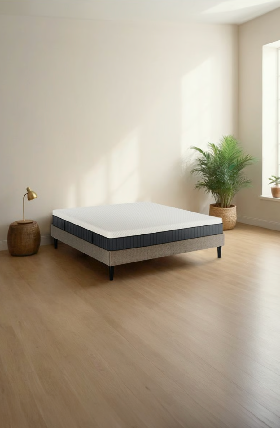 Confezione - Letto Cocoon Lite senza testata + materasso Hybrid I + coprimaterasso