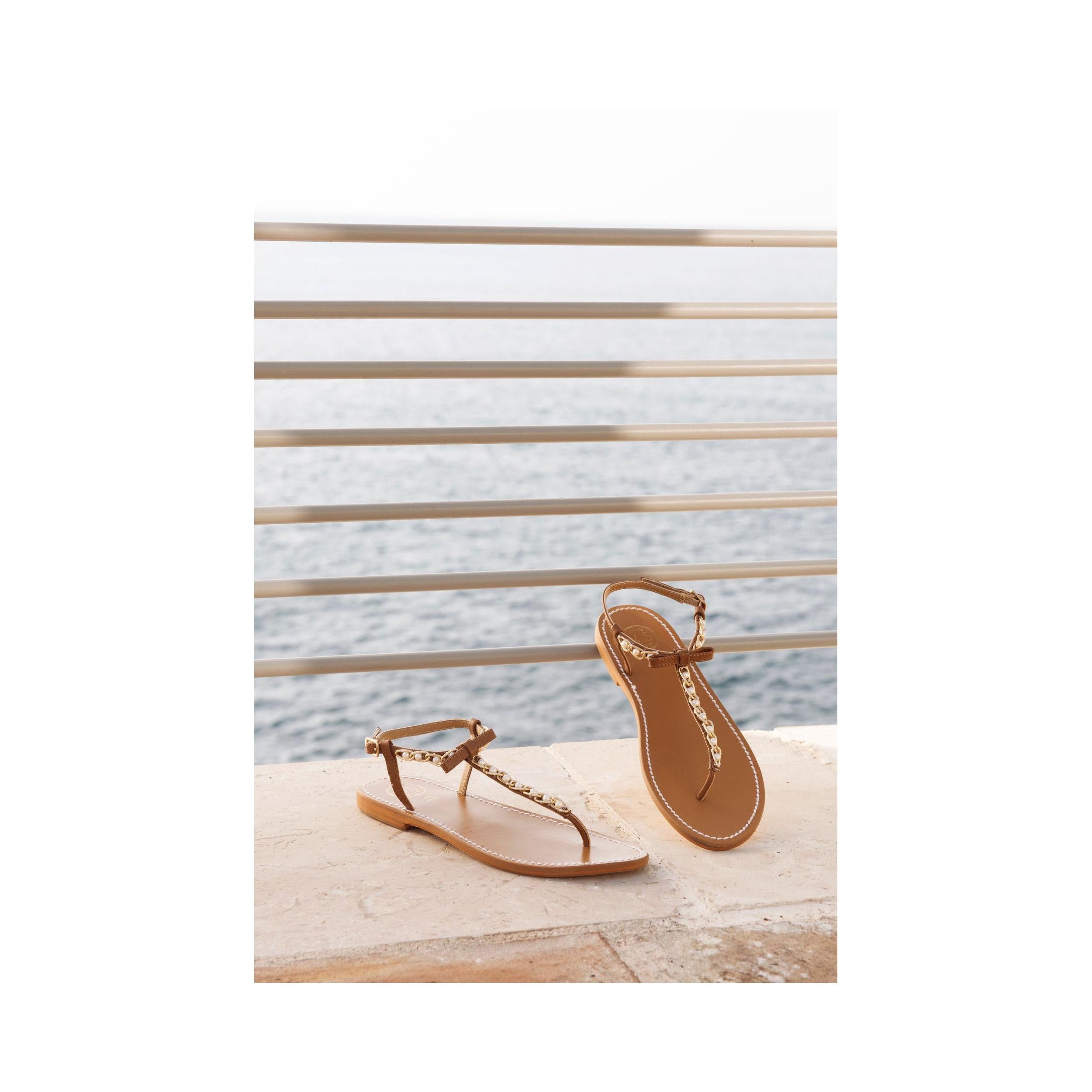 Sandali Herlin - Pelle di capra color cammello - Cammello