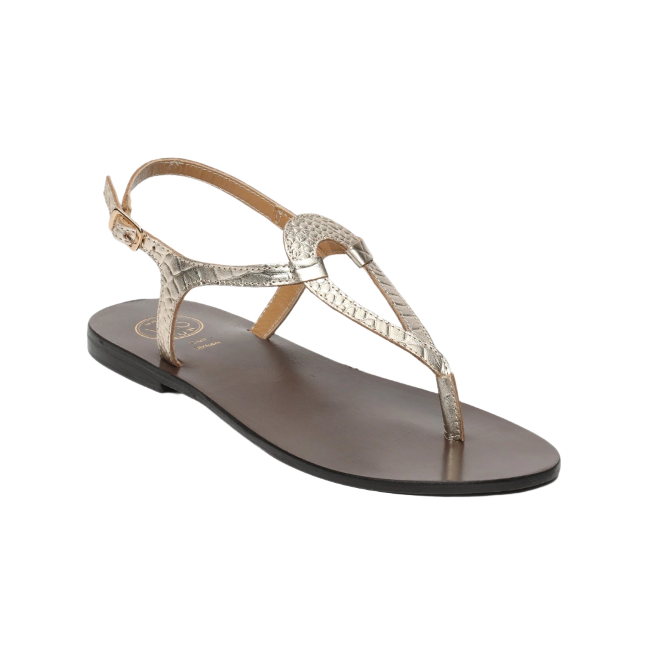 Sandali Varde - Capra stampa croco oro chiaro - Croco oro chiaro