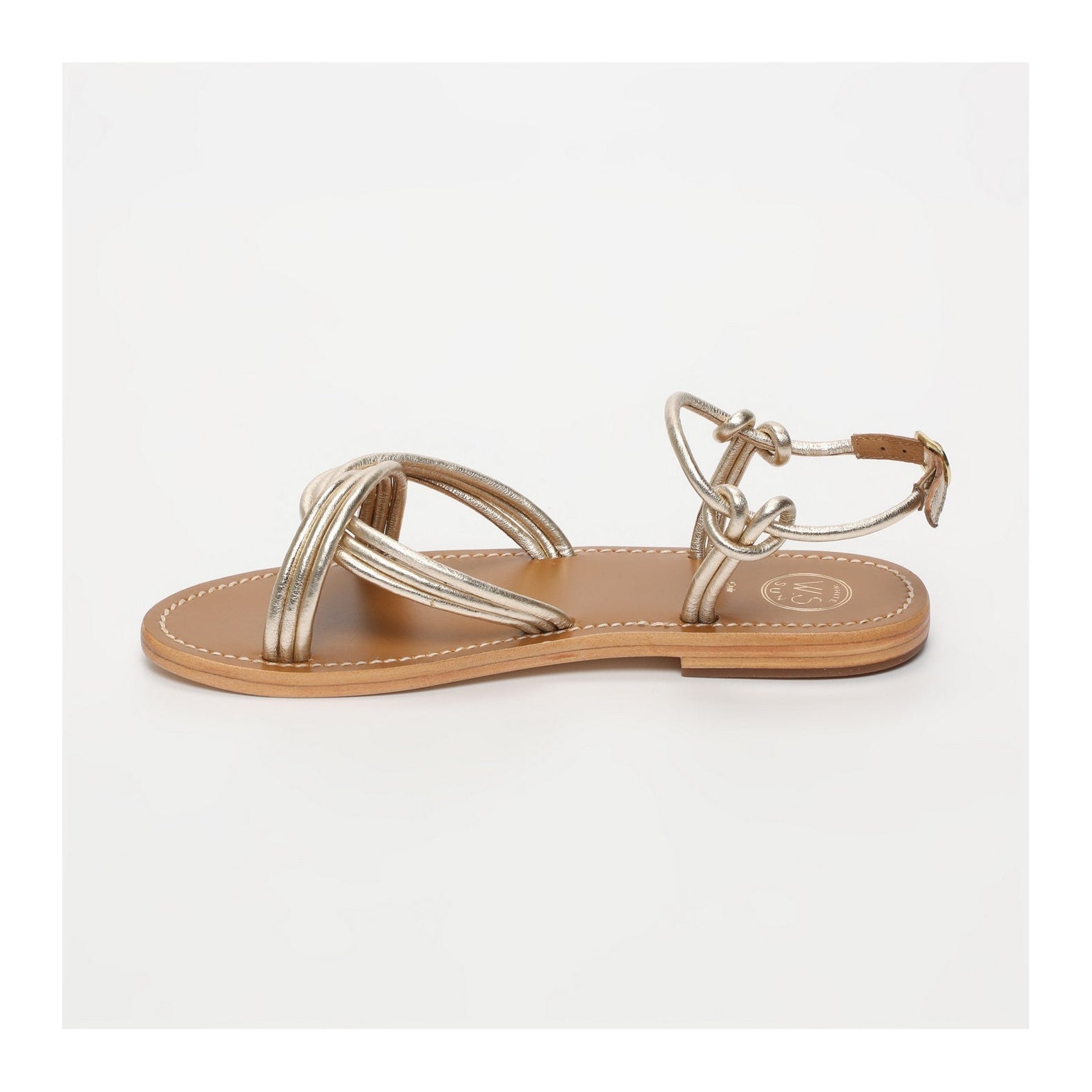 Tia Sandals - Gold Goat Leather - Doré
