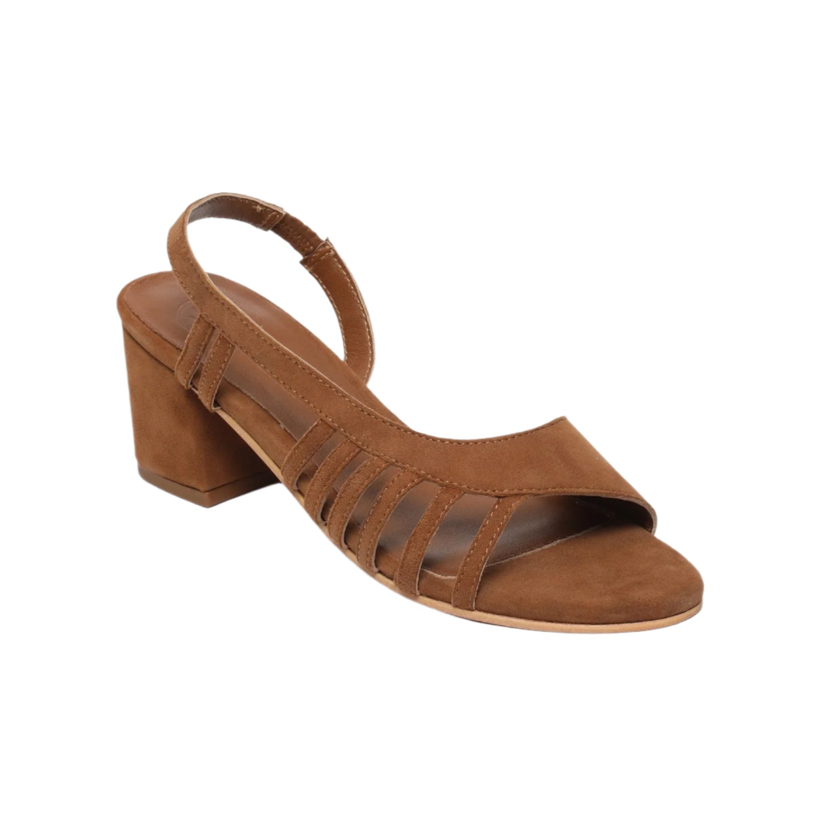 Sandali con tacco Deeksha - Camoscio di capra - Cammello