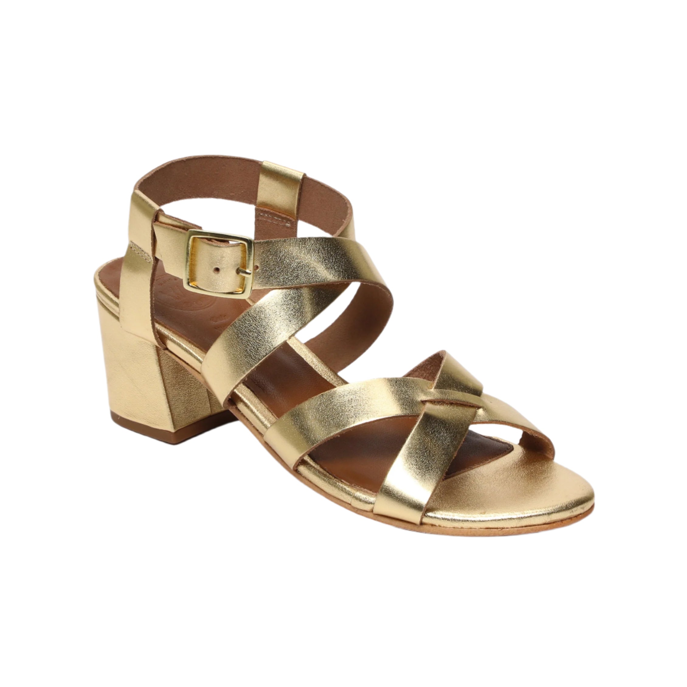 Sandali con tacco Dhanashri - Oro scuro Buff - Oro scuro