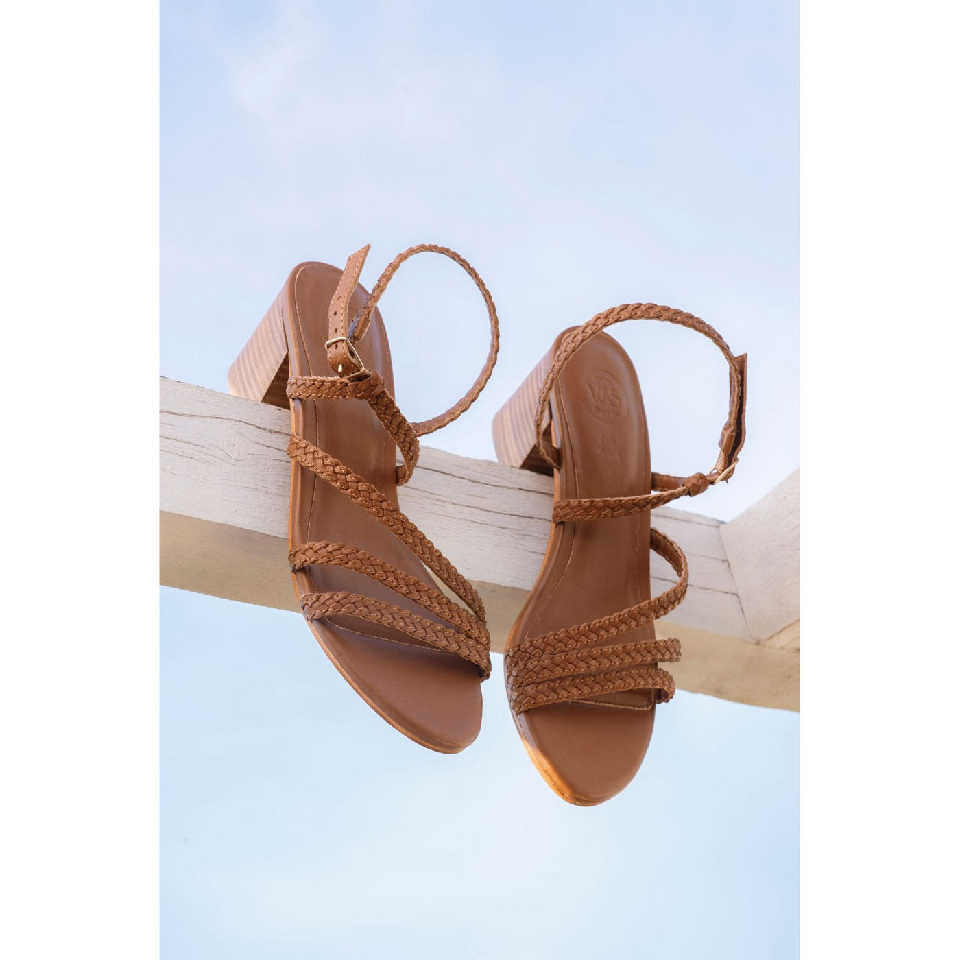 Sandali con tacco Maha - Pelle di capra color cammello - Marrone