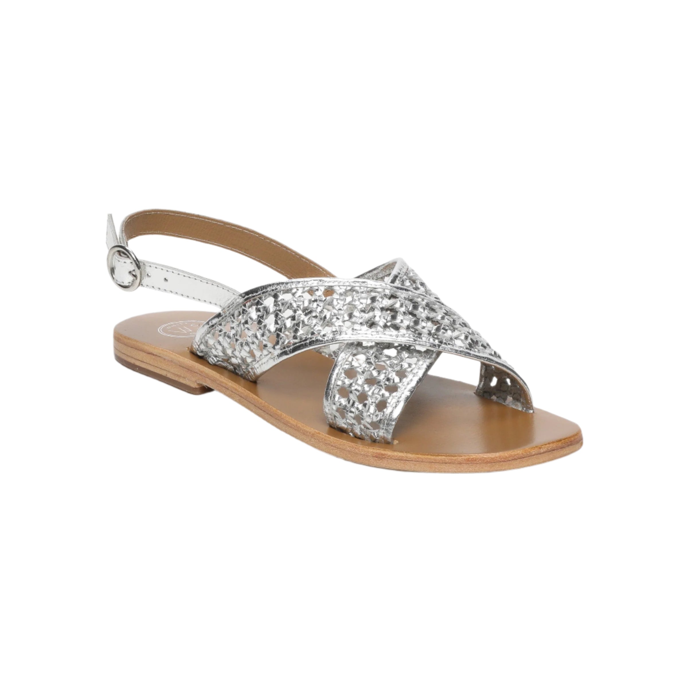 Sandali Baishakh - Pelle di capra argentata - Argento