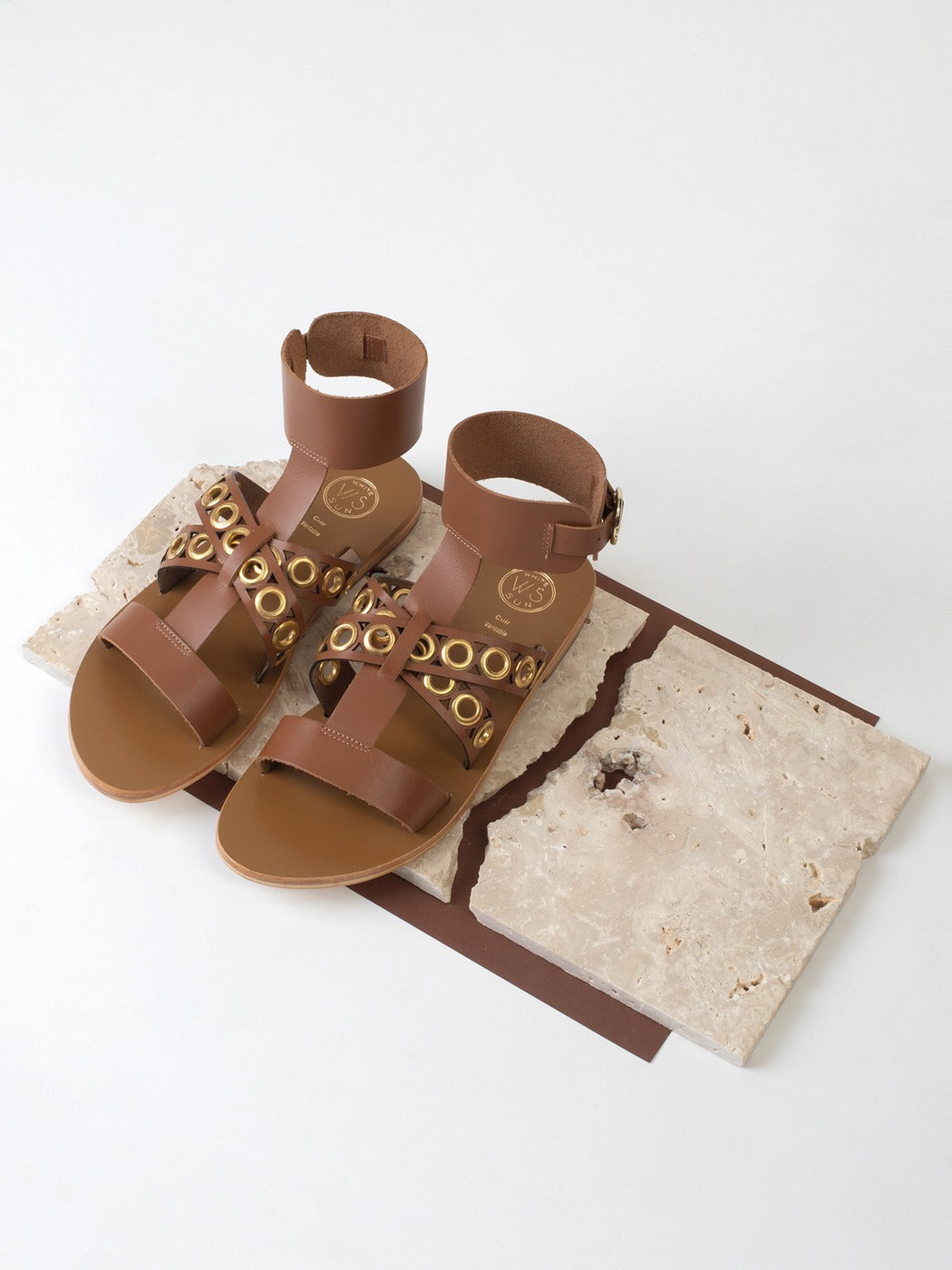 Sandali Rosazia - Camel Buff - Marrone