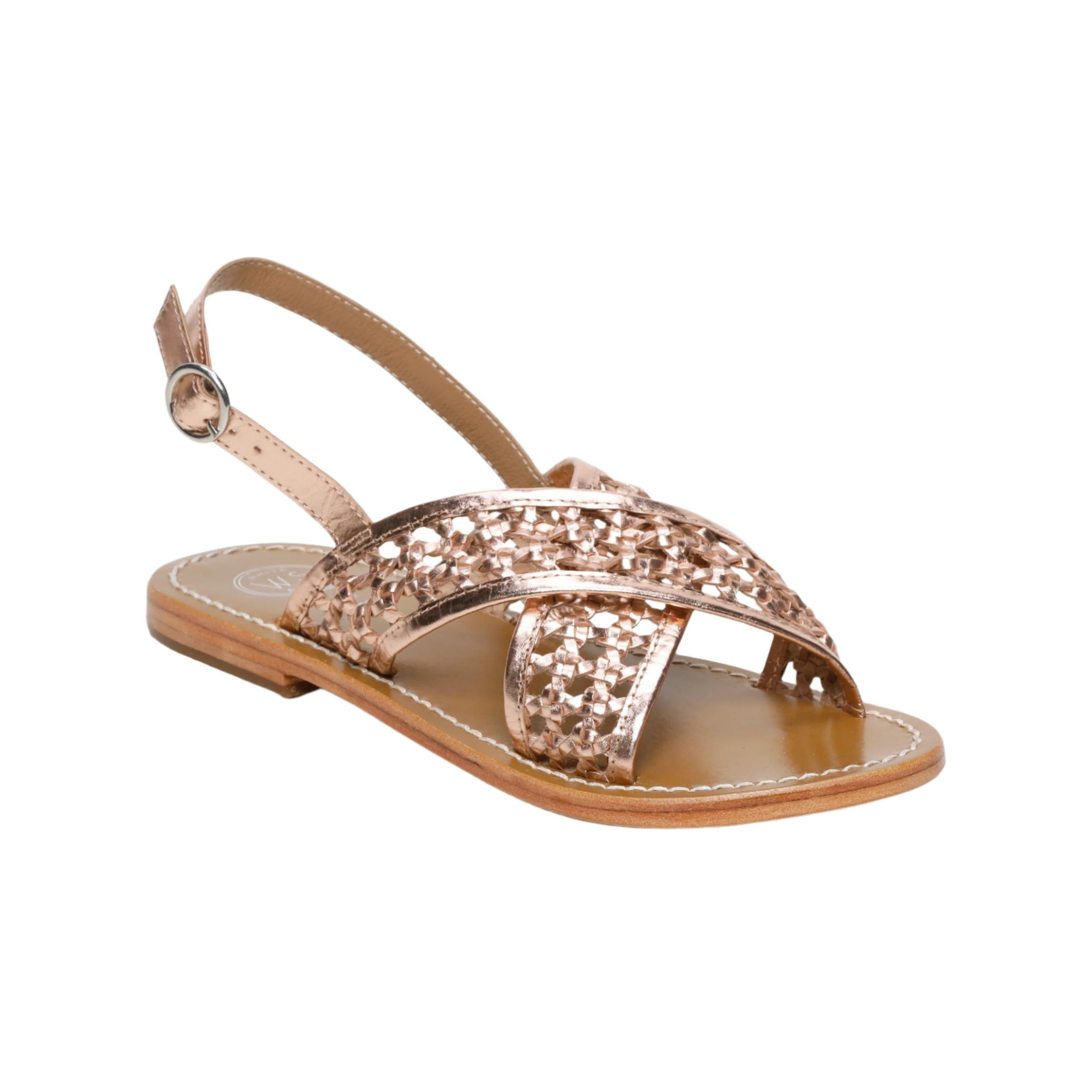 Sandali Baishakh - Pelle di capra rosata - Rosegold