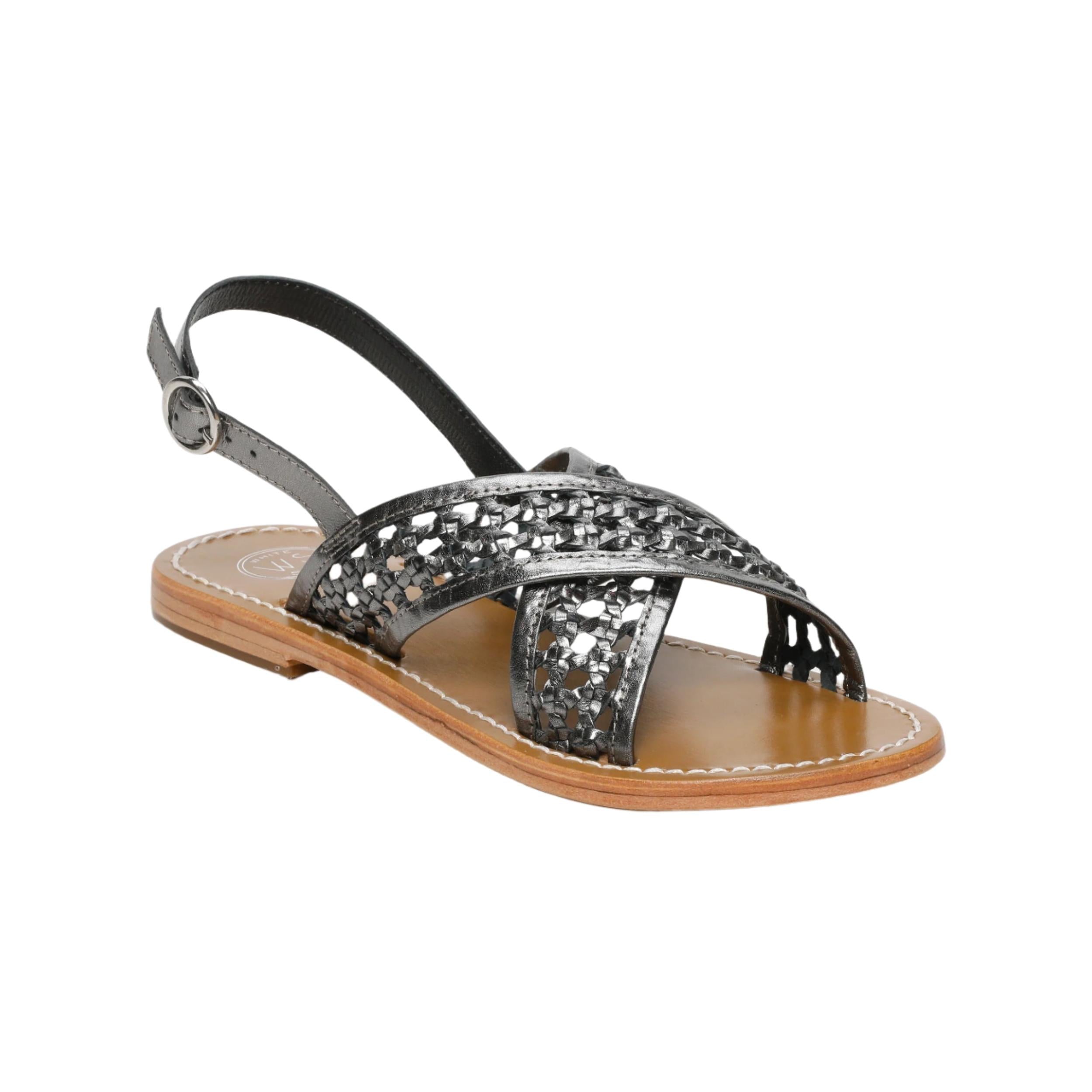 Sandali Baishakh - Pelle di capra color peltro - Peltro