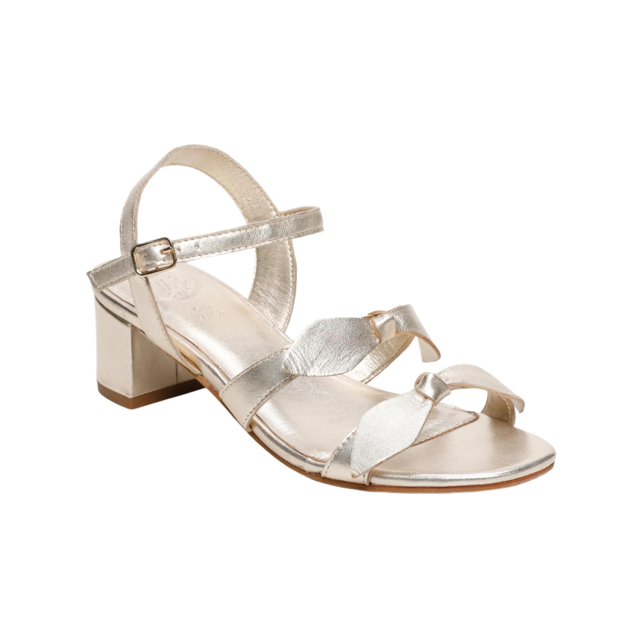 Sandali con tacco Taloa - Pelle di capra oro - Oro