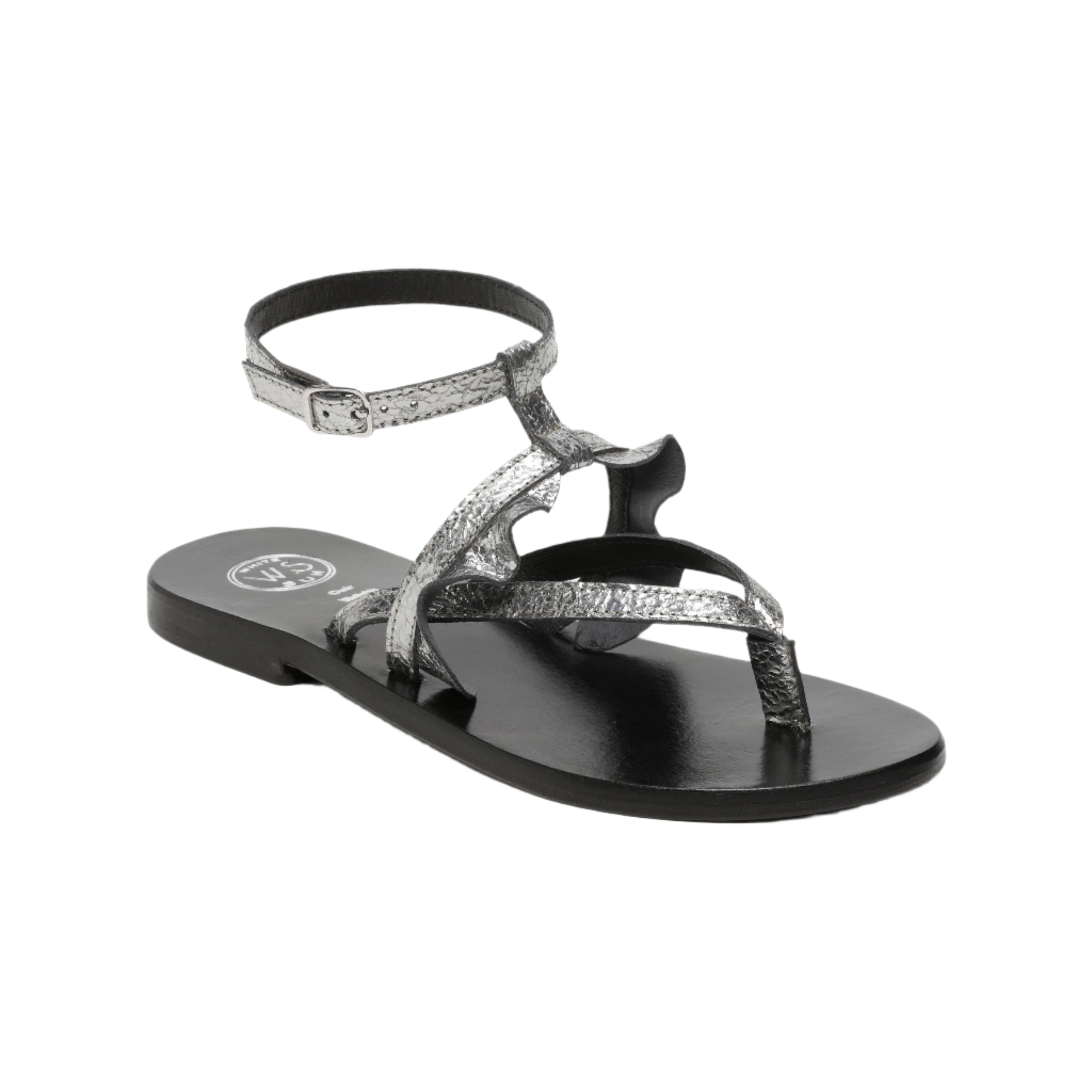 Sandali Onida - Capra in lamina di peltro screpolata - Grigio