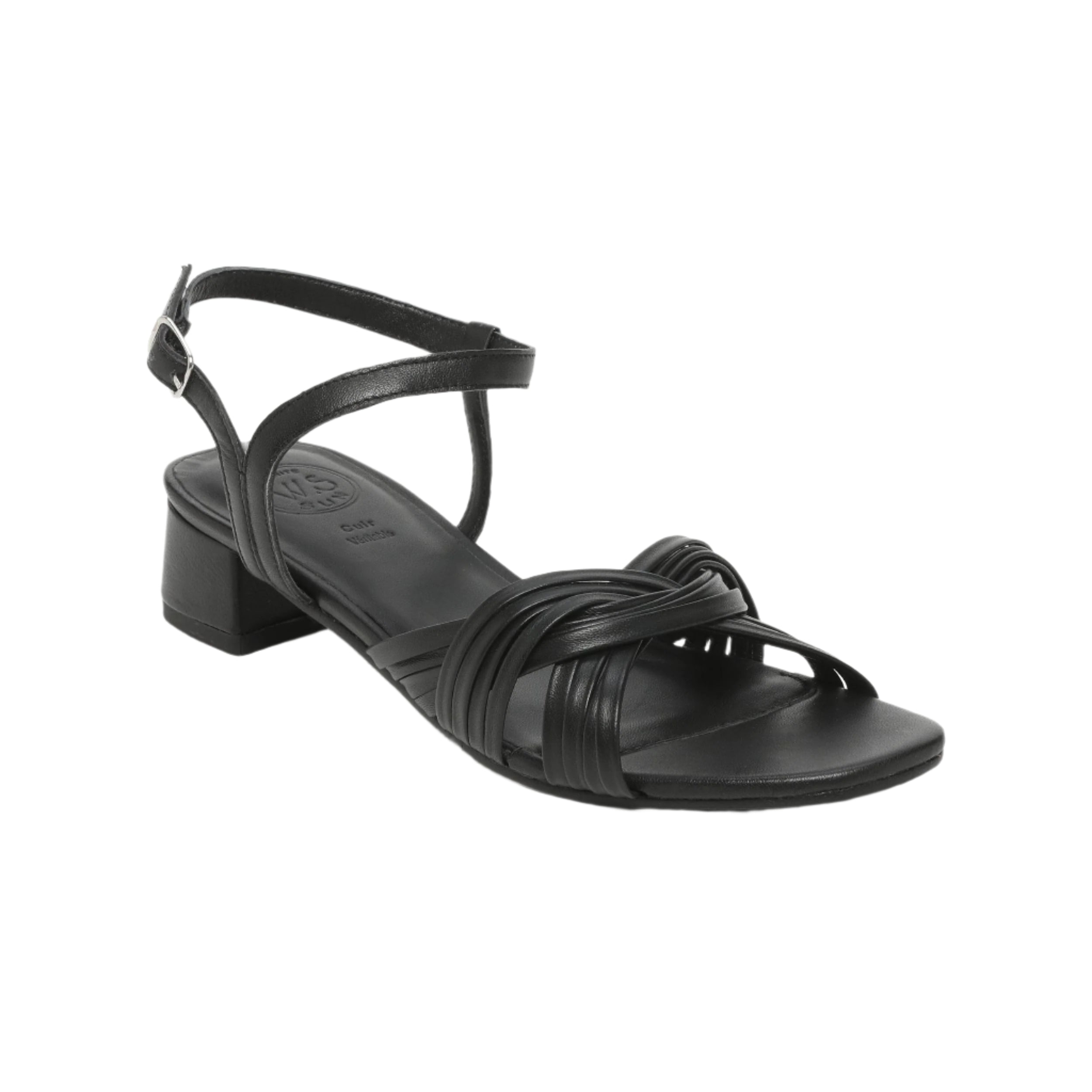 Sandali con tacco Akebi - Nappa di pecora nera - Nero