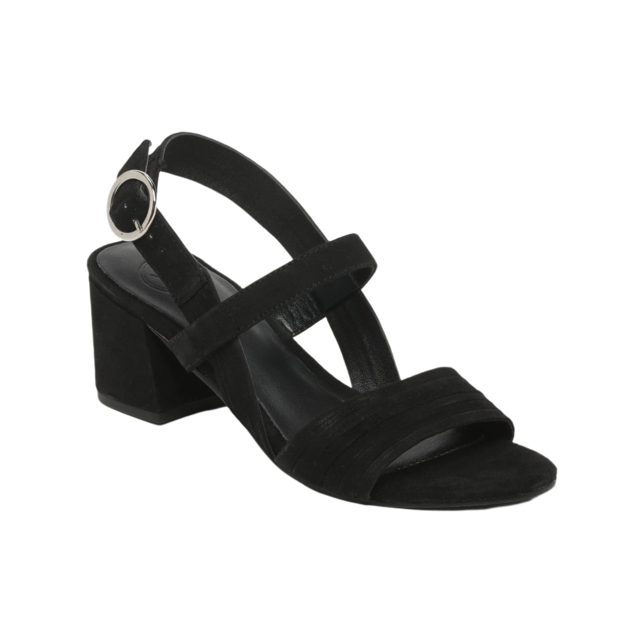 Sandali con tacco Lucuma - Camoscio di capra nero - Nero