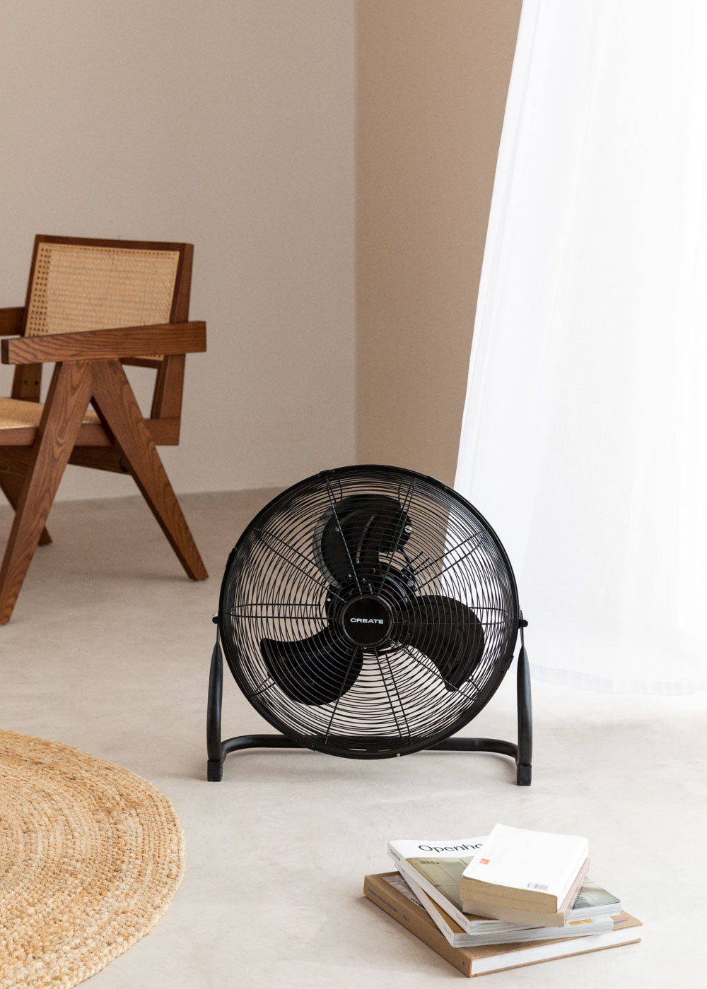 Air Floor Retro - Ventilatore industriale da pavimento - 16" - Nero