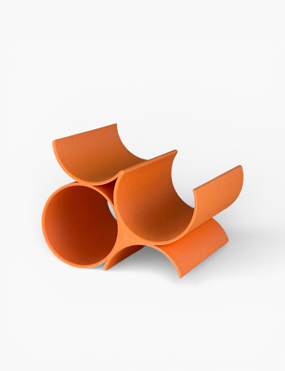 Crescent-shaped bottle rack