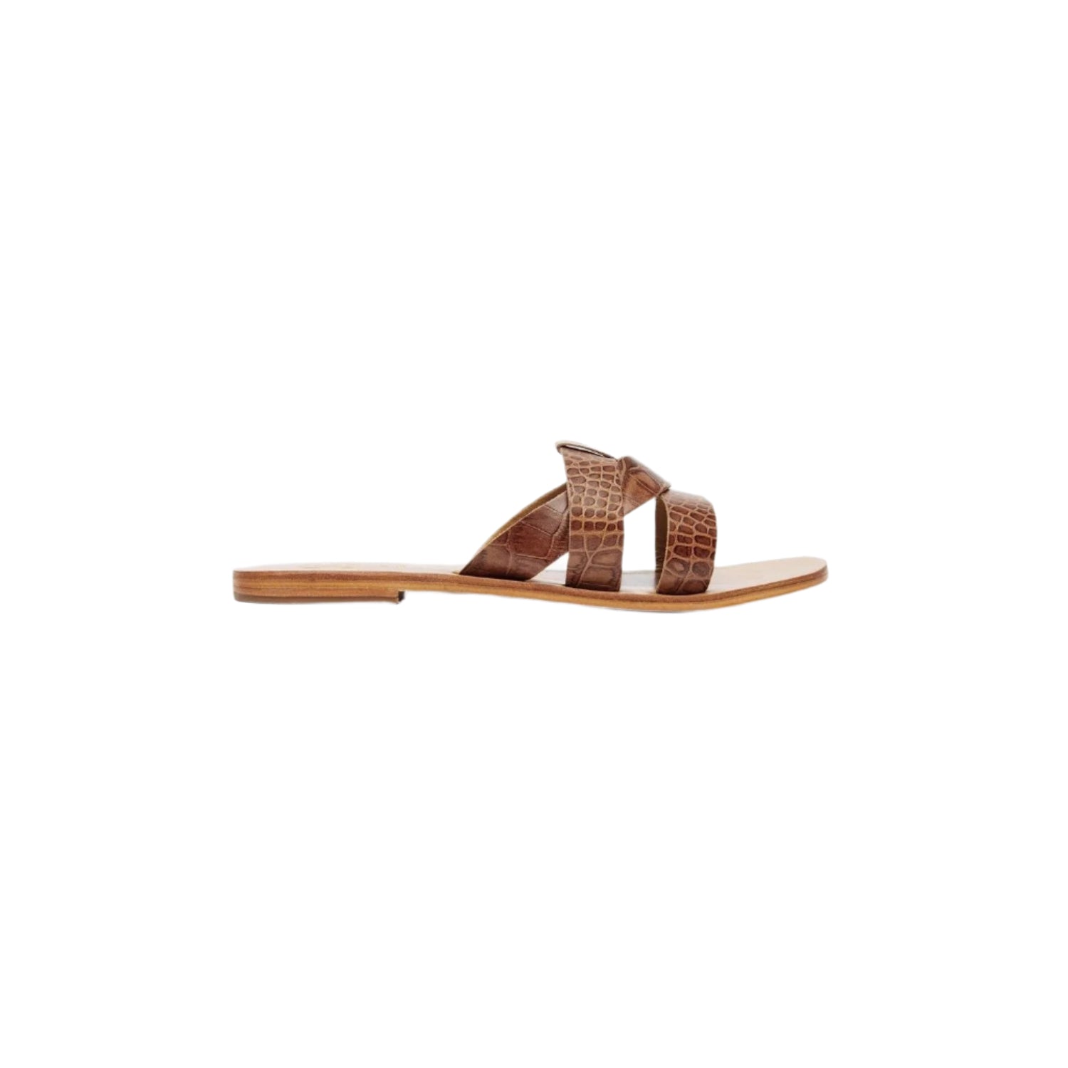 Mules Noham - Capra con stampa croco Tan - Camel Croco