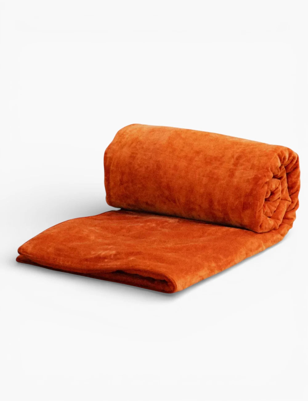 Plain velvet throw - Terracotta - 85x185cm