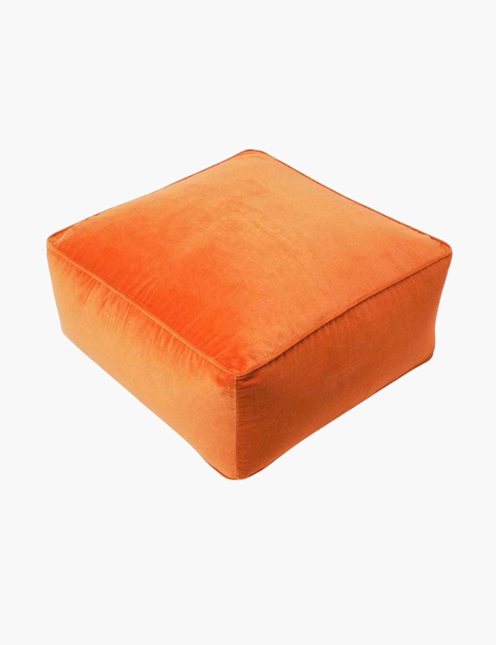 Square velvet pouf