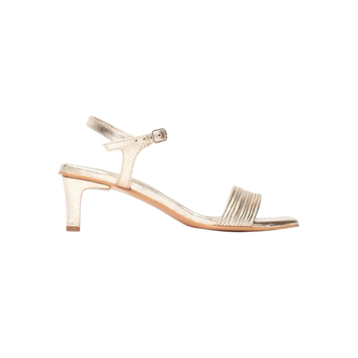 Sandali con tacco Abey - Nappa di pecora oro - Oro