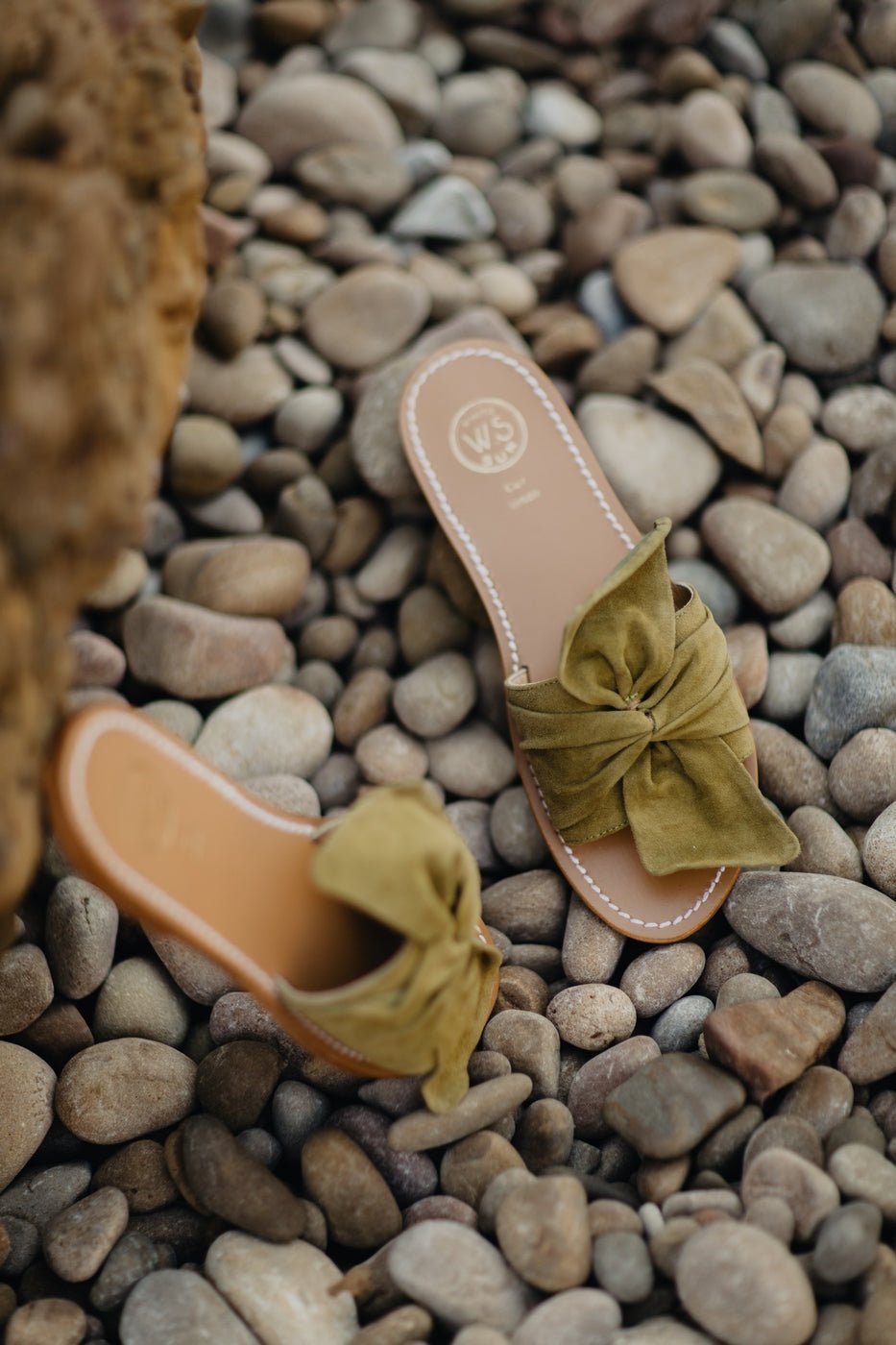 Mules Alba - Pelle di capra scamosciata - Olive