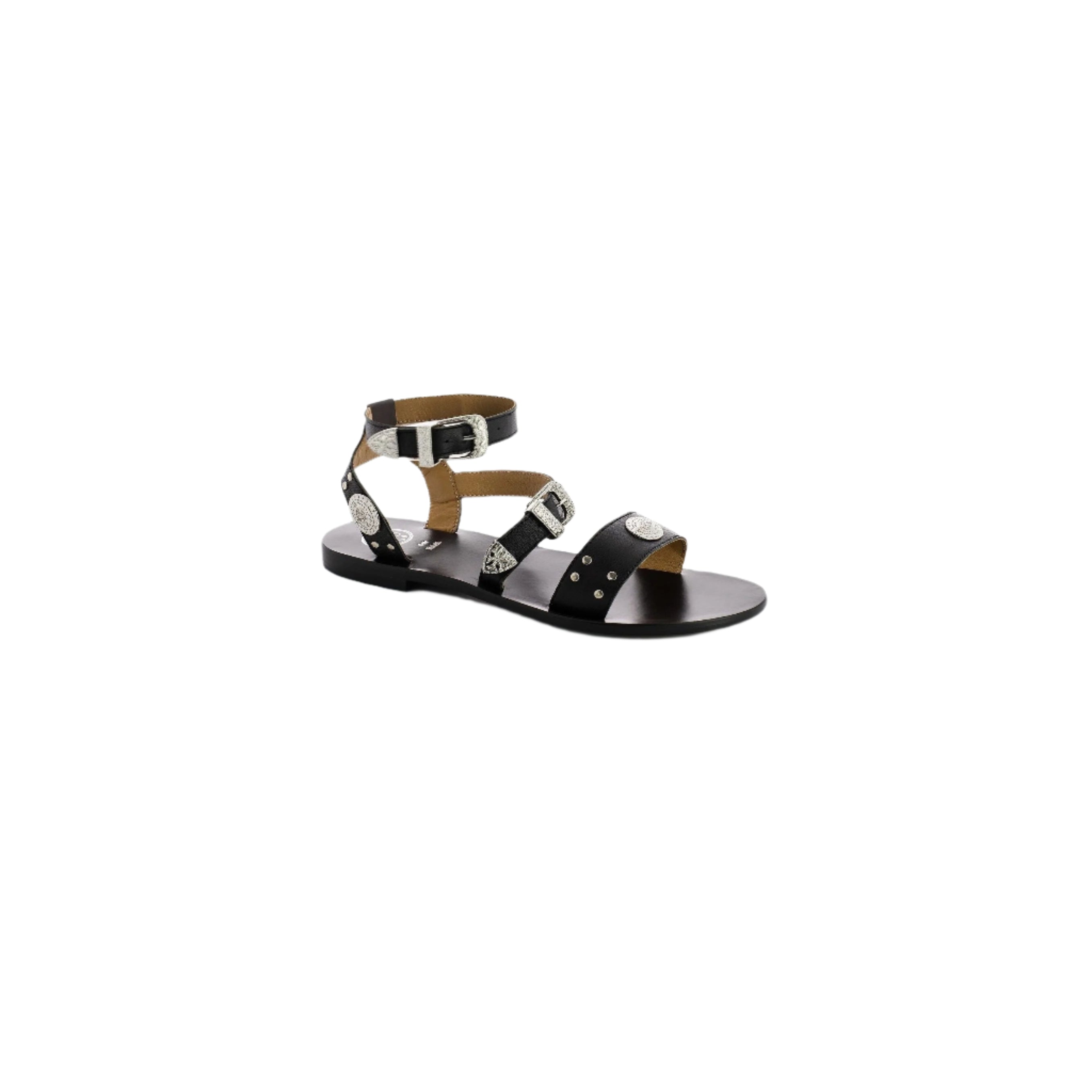 Sandali Macarella - Capra nera / Cowboy Access Silver - Nero