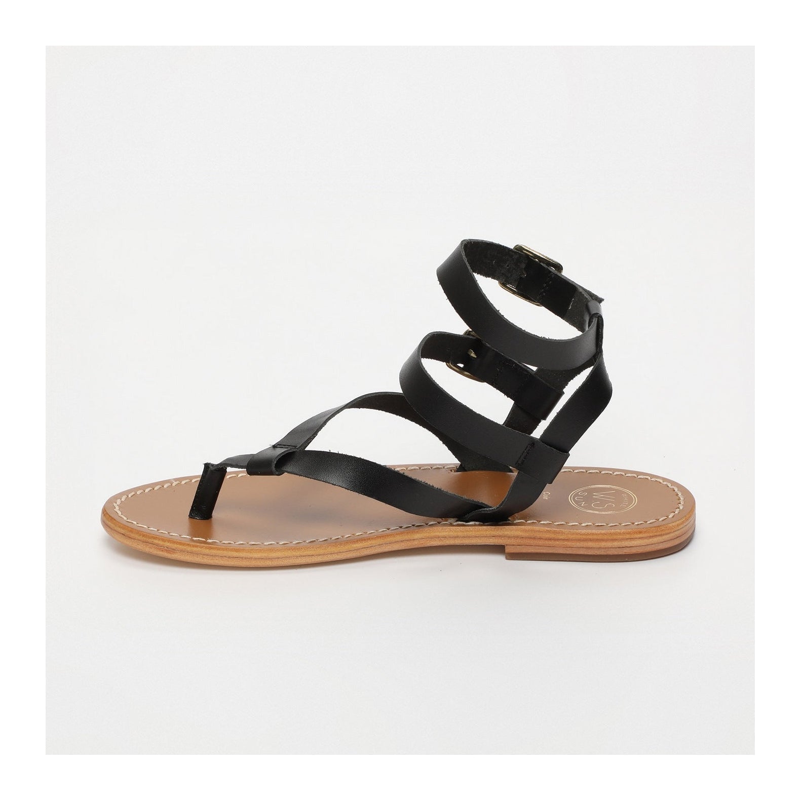 Thea Sandals - Black Buff - Black