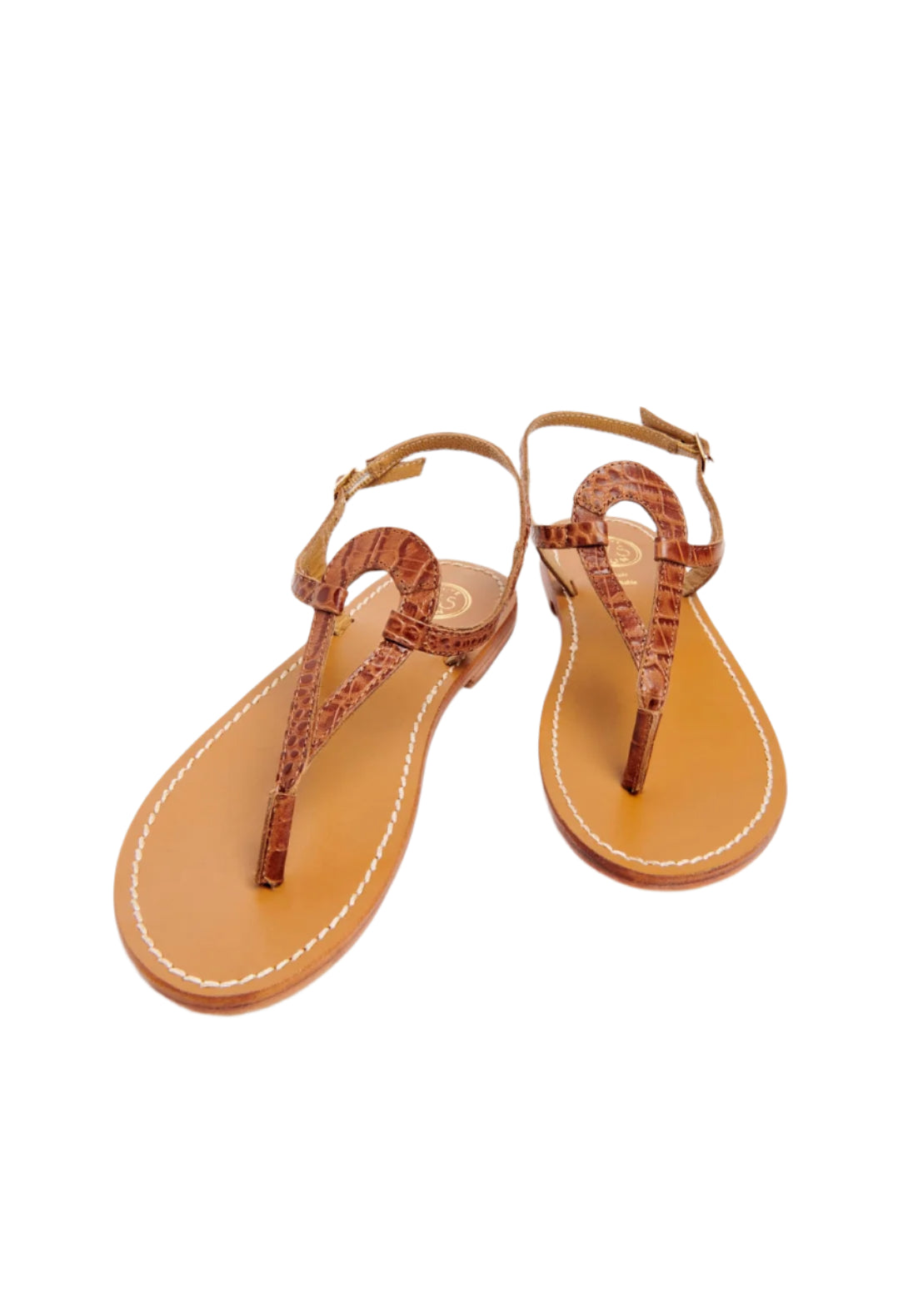 Sandali Varde - Capra stampa Croco Tan - Croco Cammello