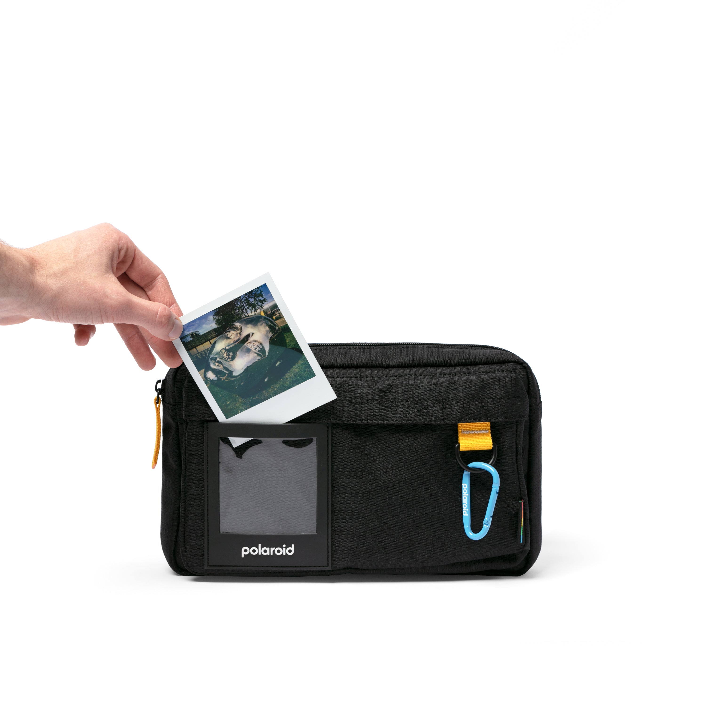 Recycelte Ripstop-Schultertasche - Schwarz