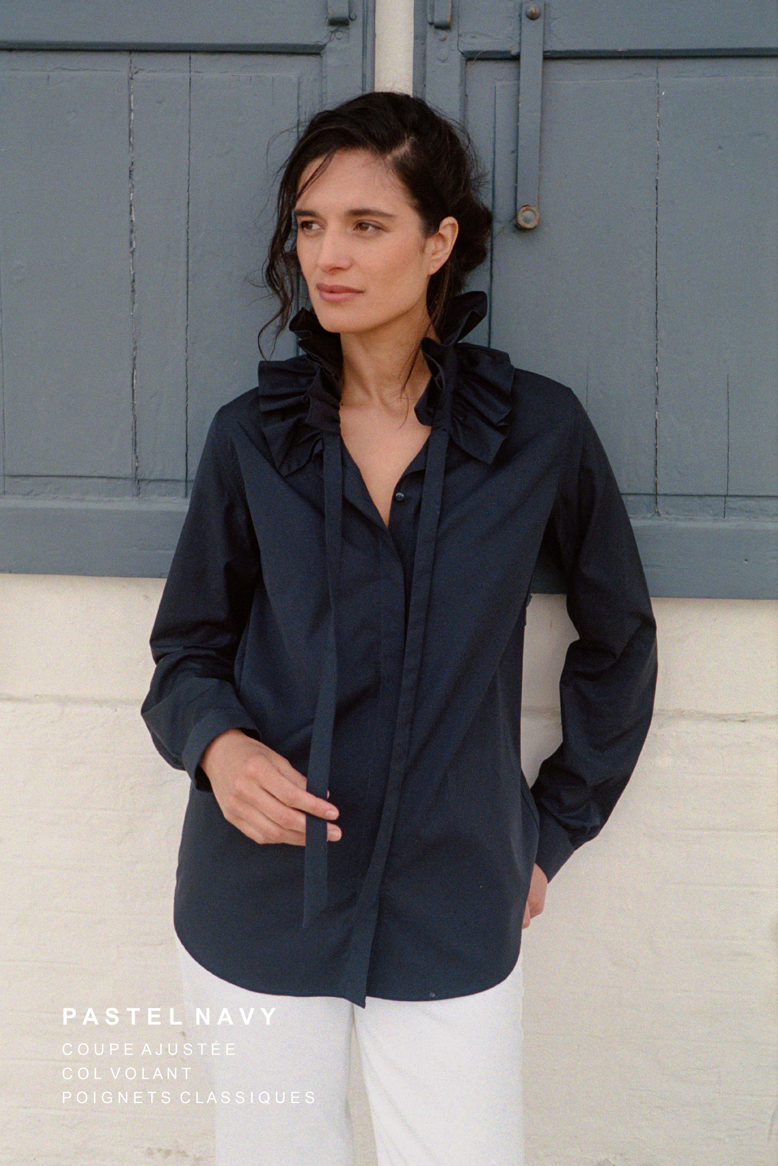 Pastel Shirt - Navy Blue - Ladies