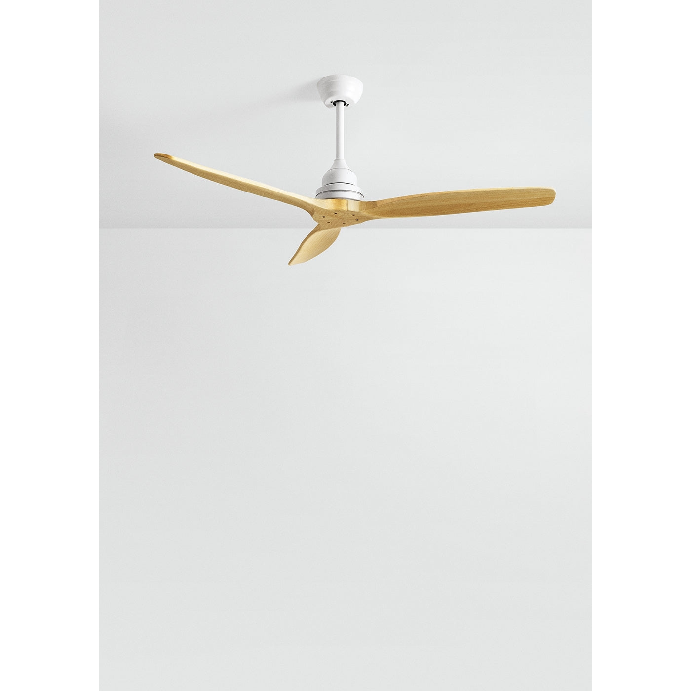 Wind Stylance - Ventilatore da soffitto silenzioso 40W - 132 cm 100% legno con luce / Wifi + telecomando - Legno naturale