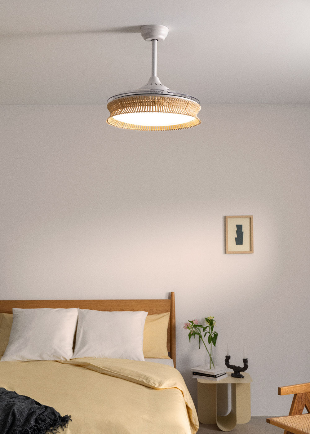 Wind Clear Rattan M - Deckenventilator mit LED-Beleuchtung - Knoten