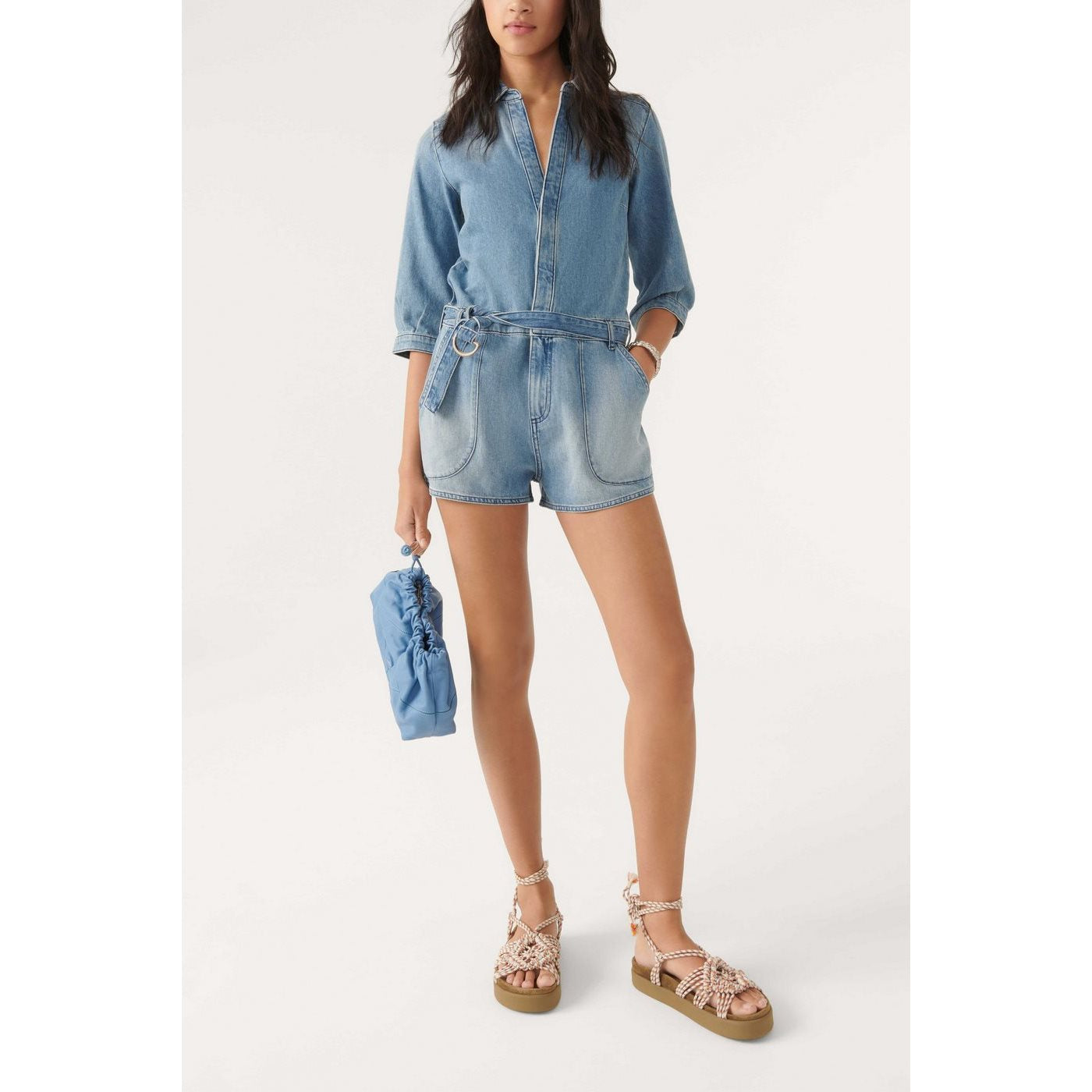 Combishort Five - Bleu Clair Usé - Femme