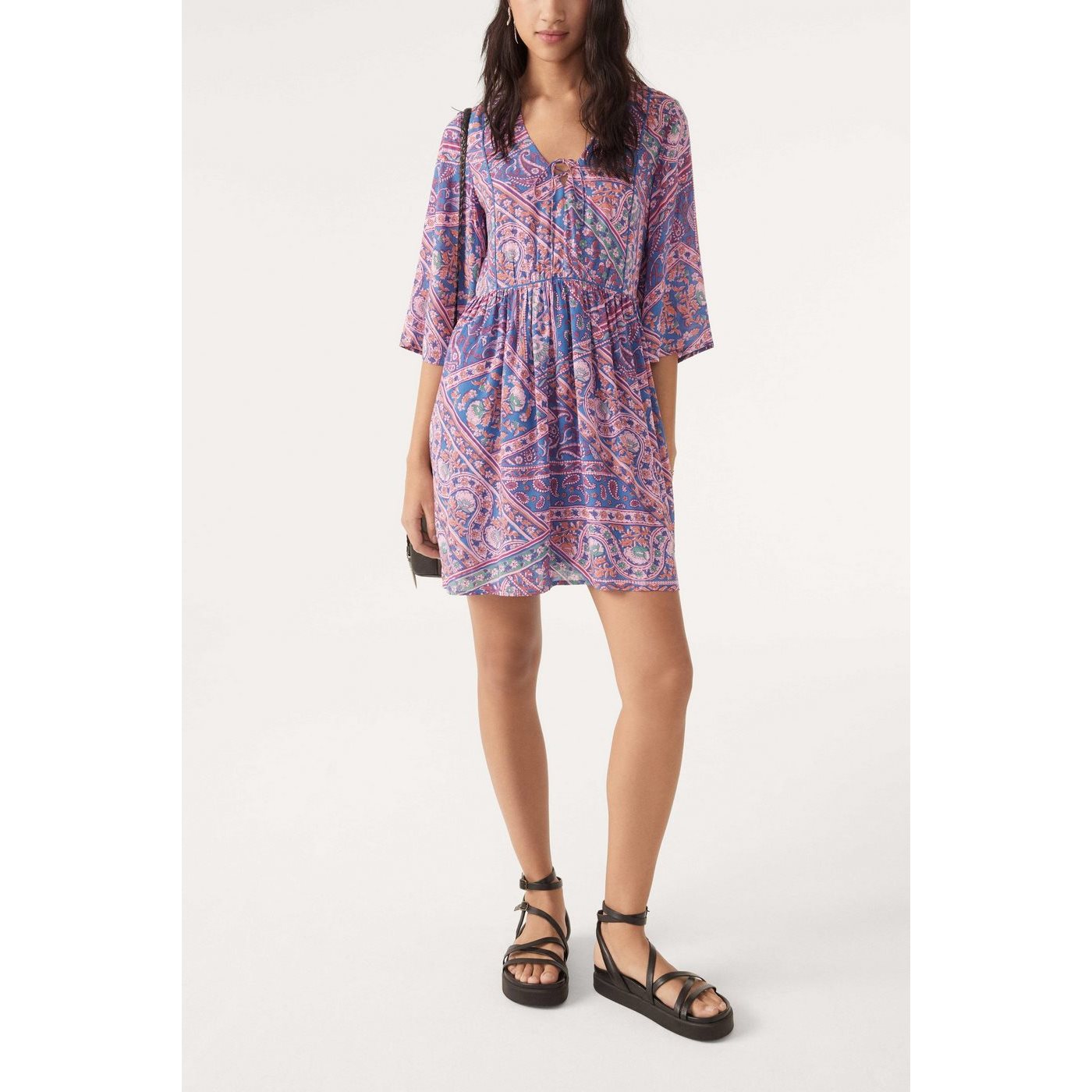 Robe Fleur - Bleu - Femme