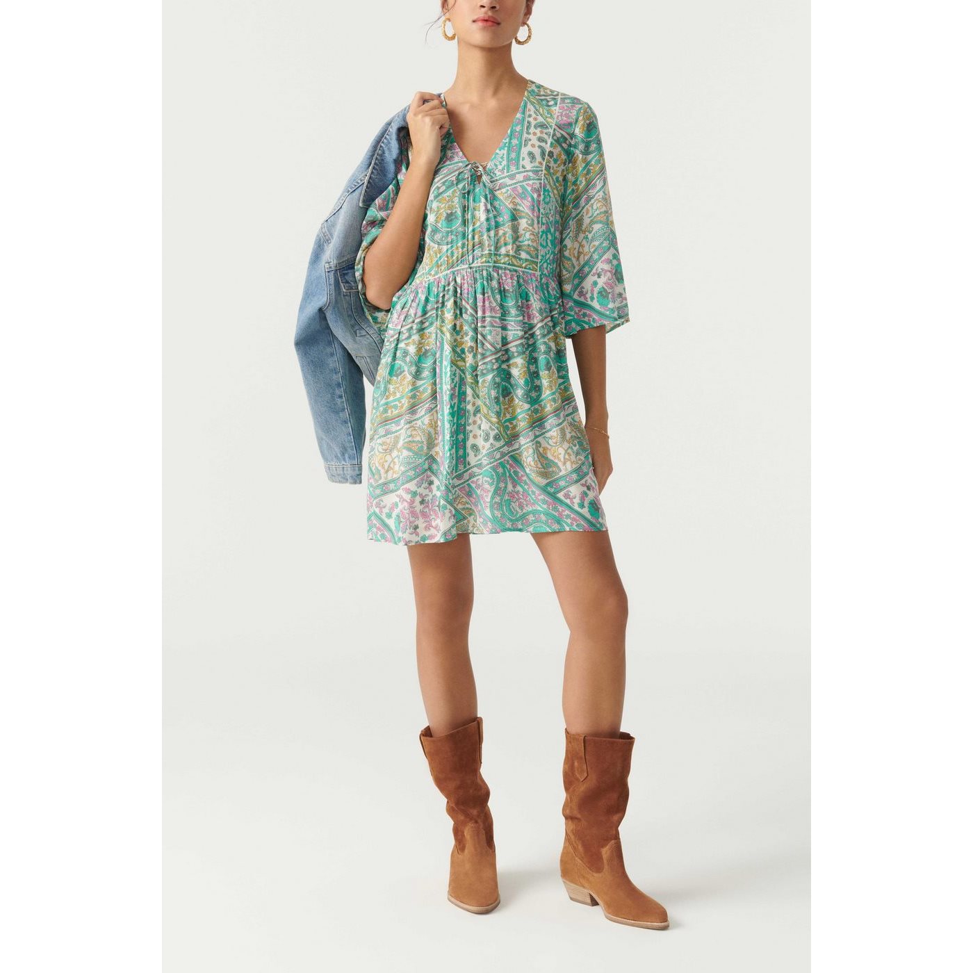 Robe Fleur - Vert - Femme