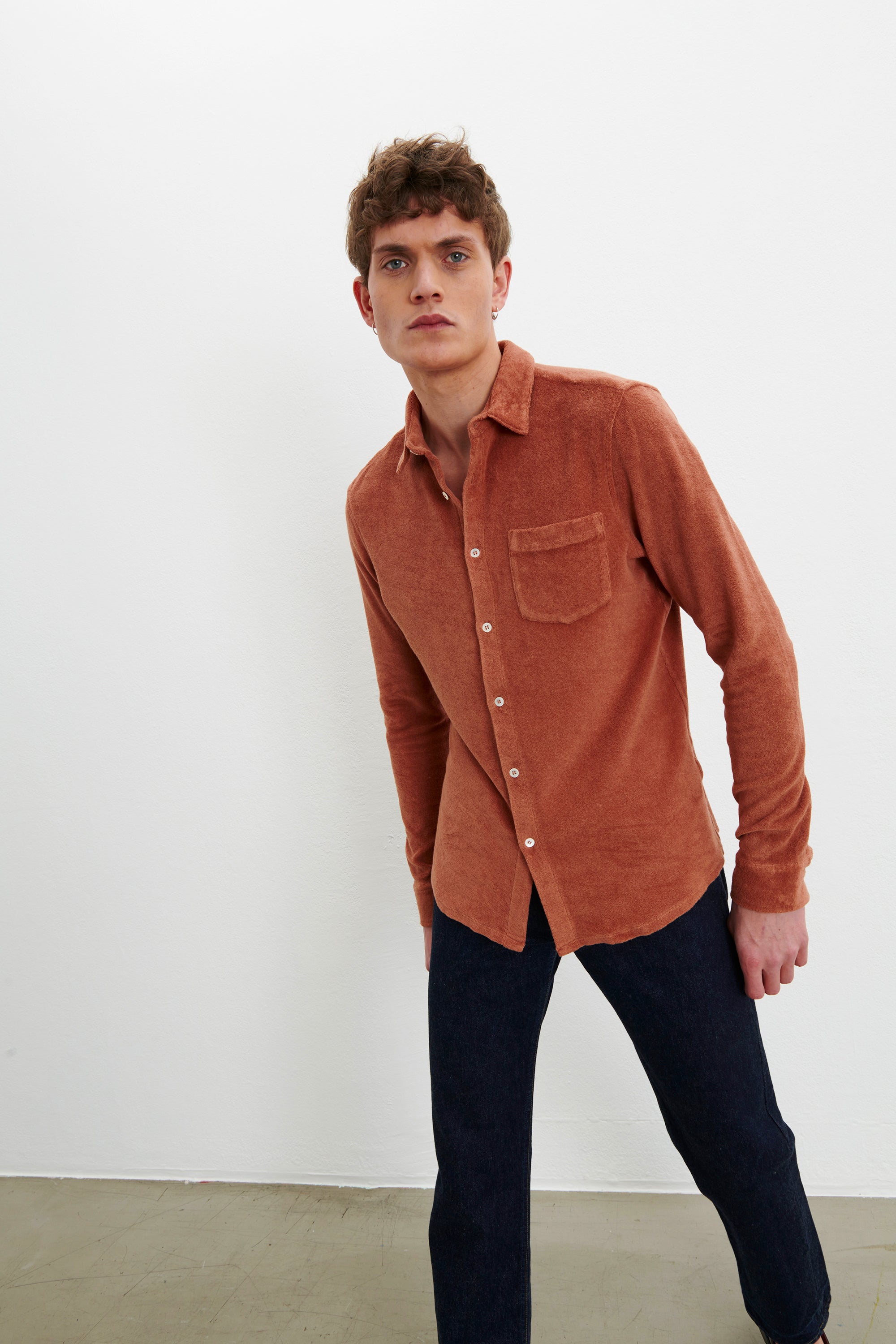 Camisa - Caleb - Arcilla - Tejido de rizo