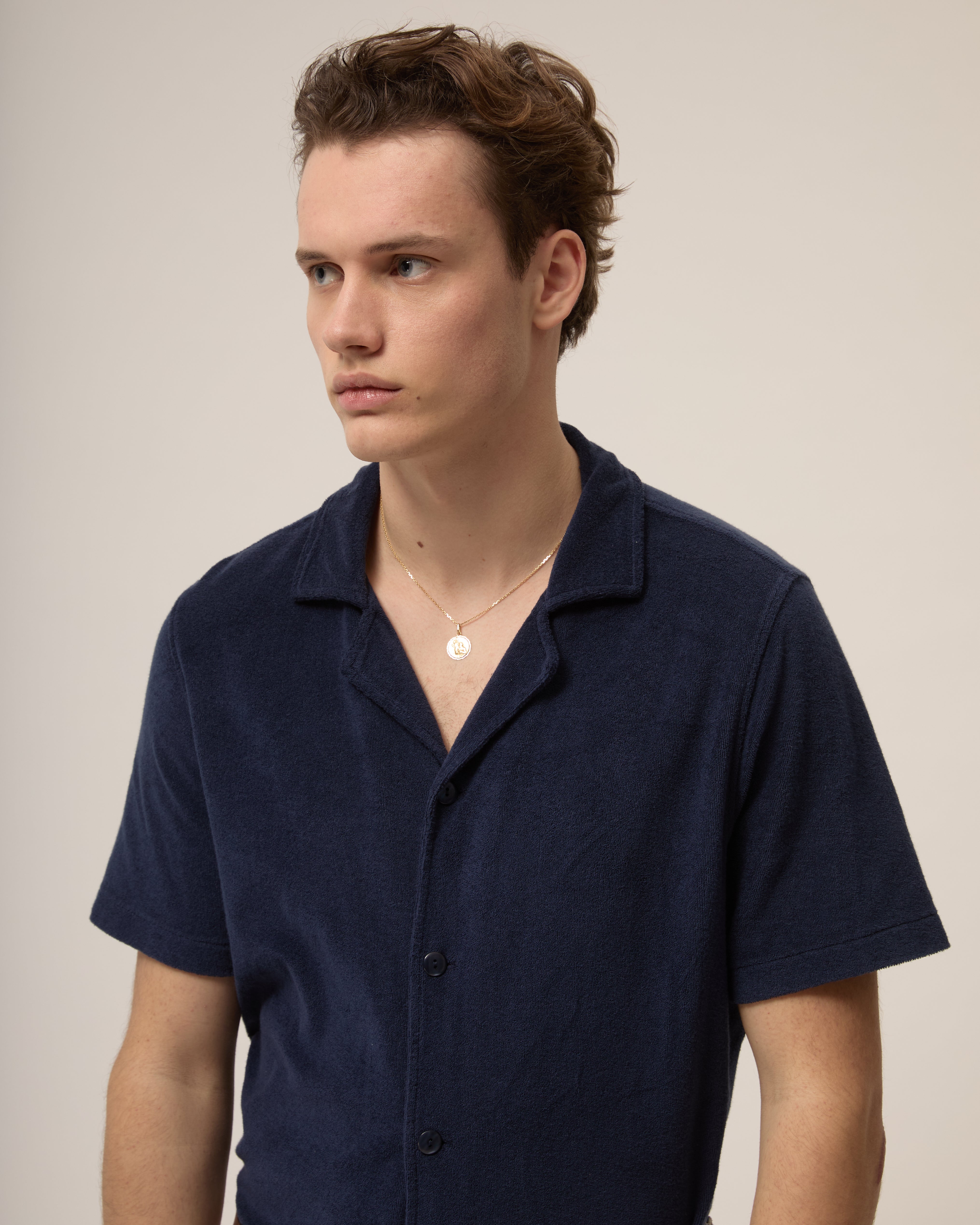 Camisa Claudio - Azul marino - Tejido de rizo