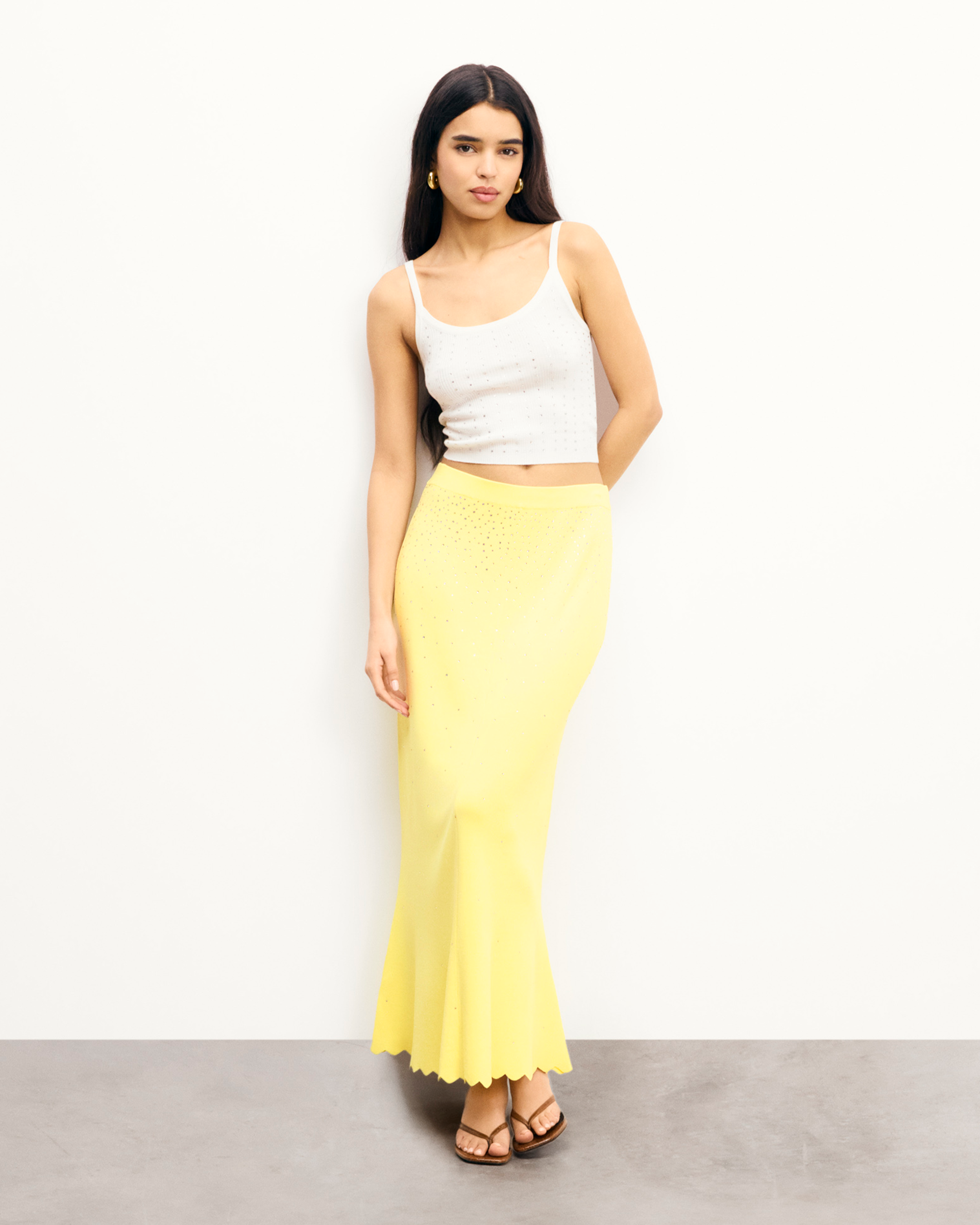 Falda Larga Strass - Sky Yellow