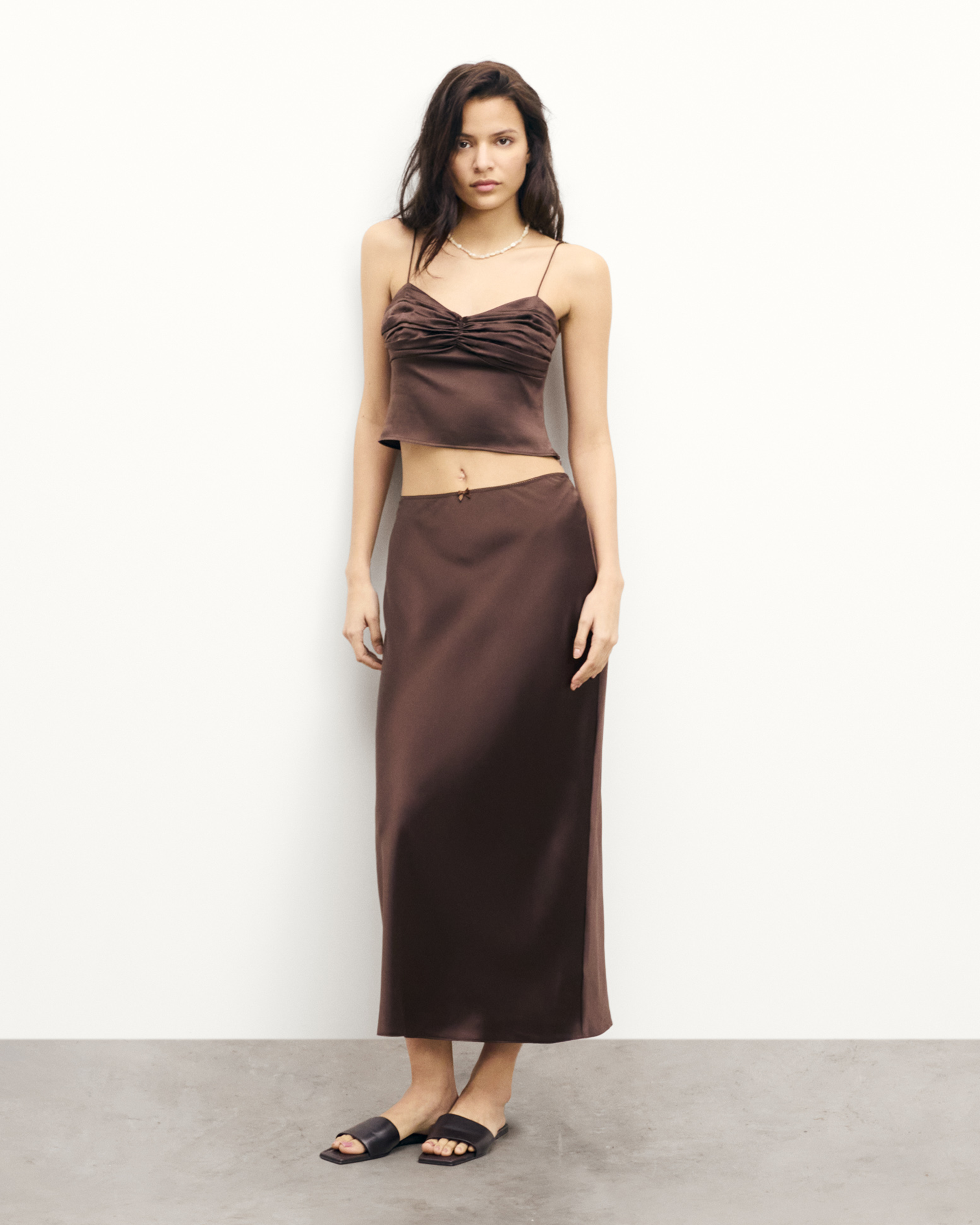 Falda larga Naomi - Chocolate