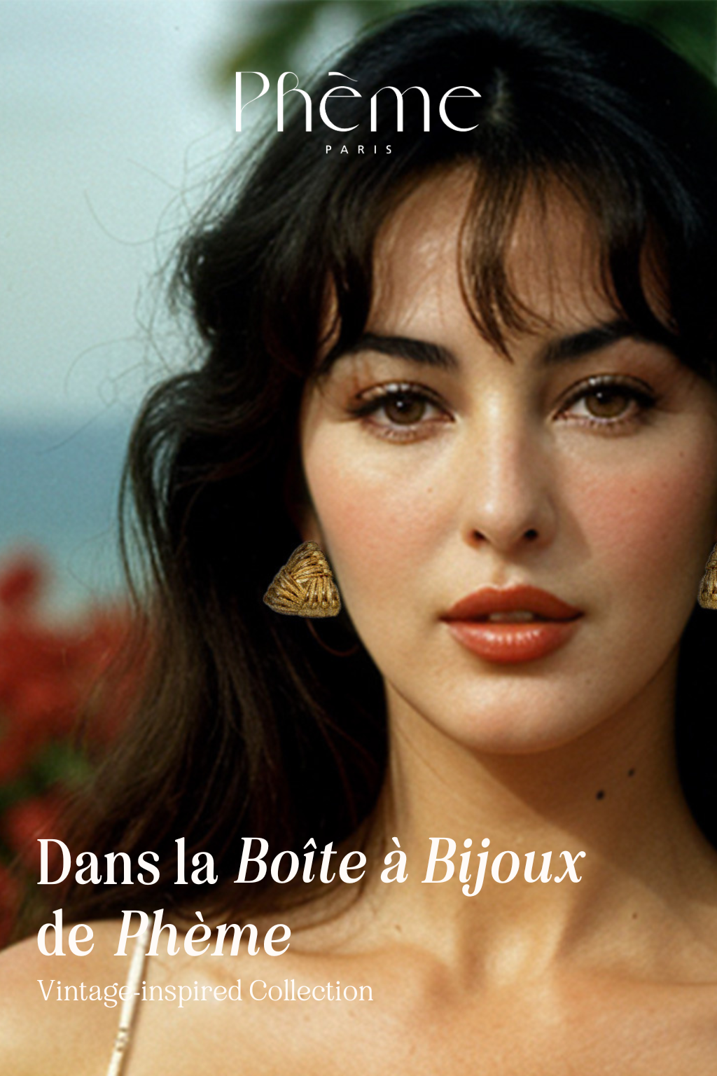 Vintage Triangular Earrings - Gold Plated