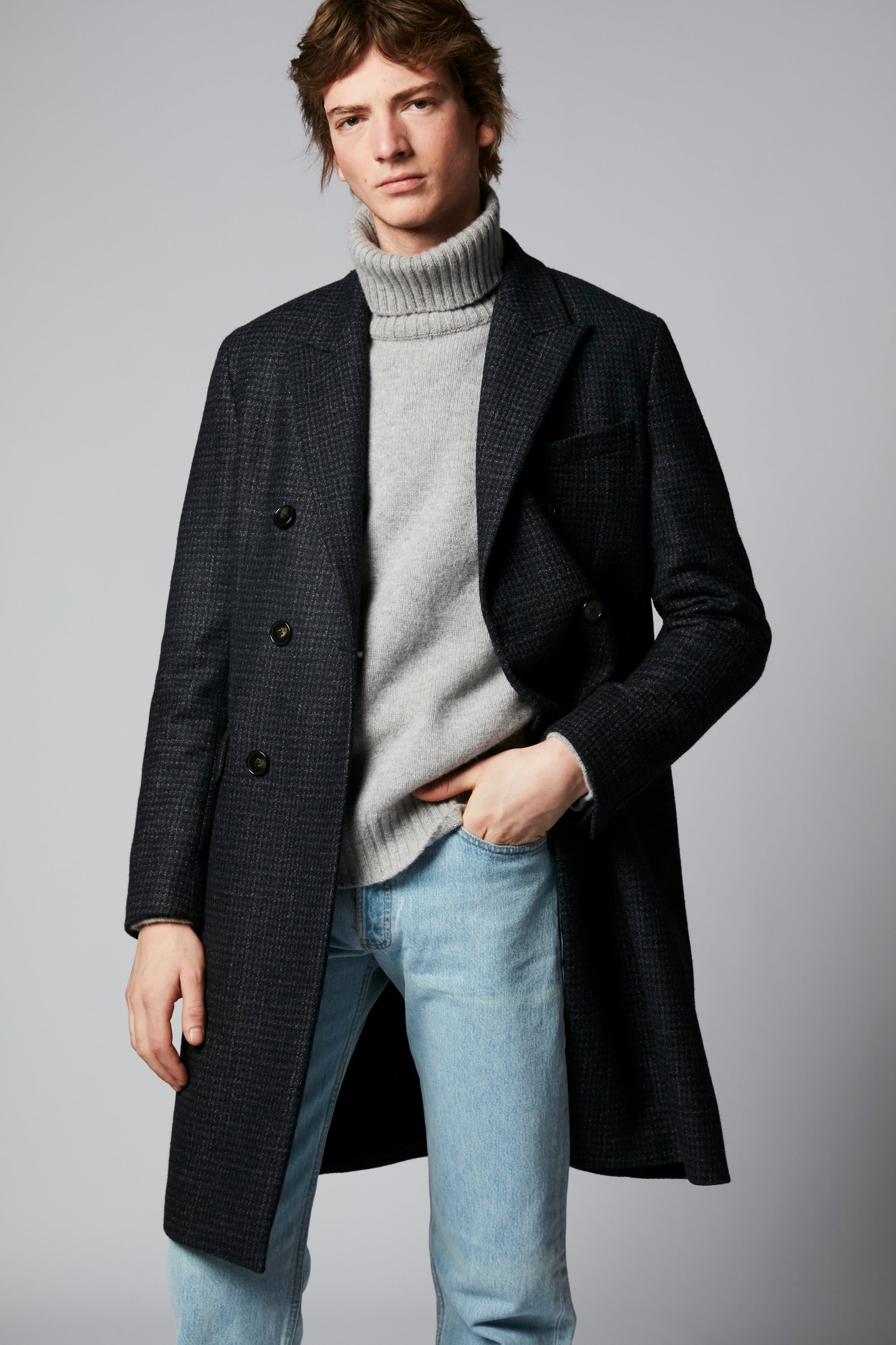 Manteau Manuelo - Navy Prince Of Wales