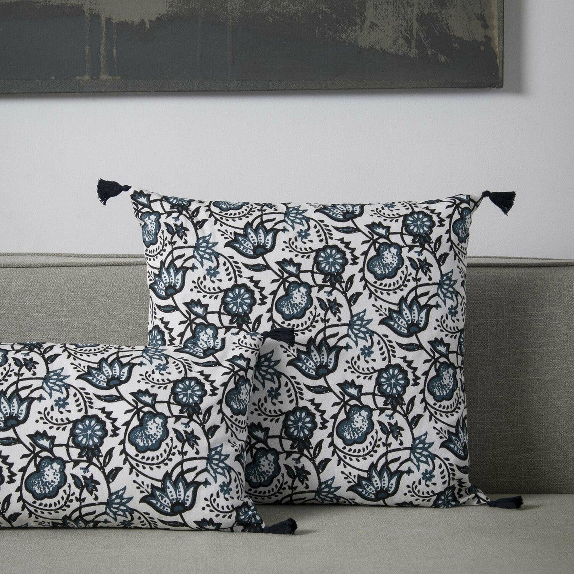 Funda de Cojín de Algodón 50X50 - Carma - Bleu Peacock