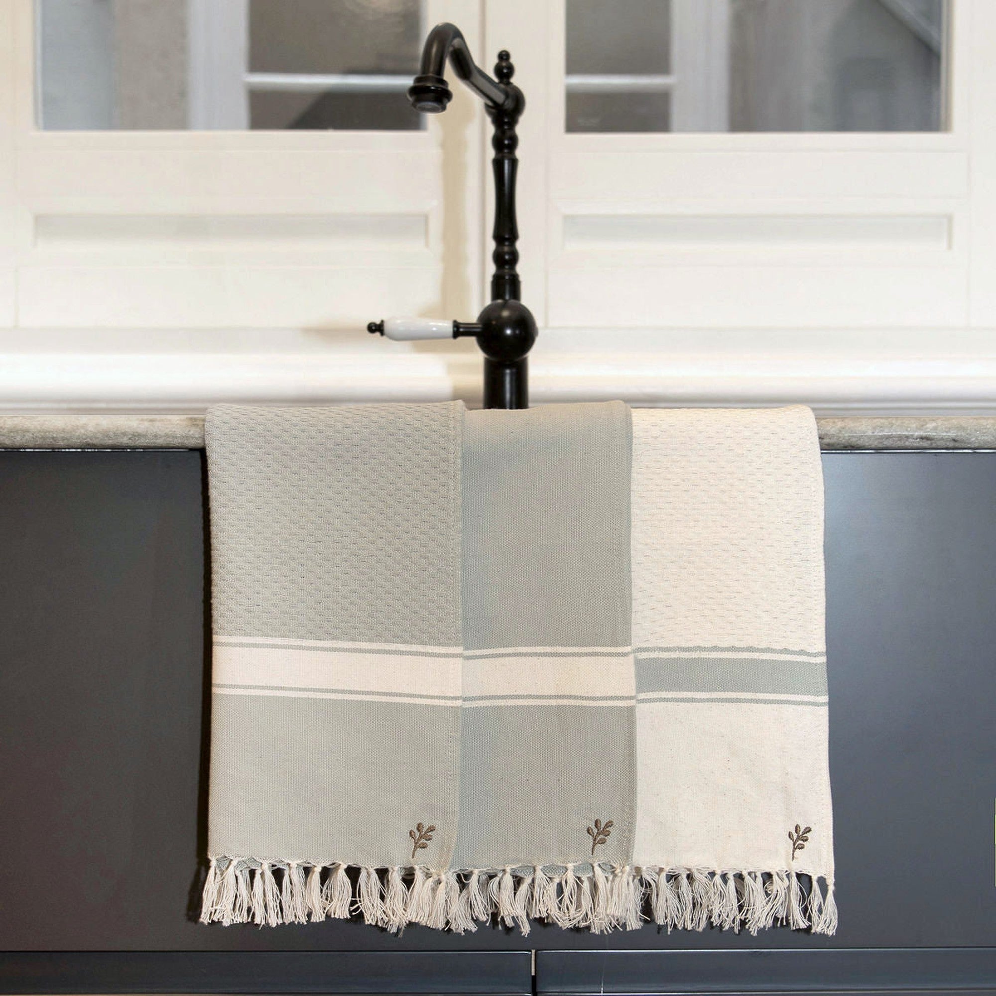 Lot De 3 Torchons Coton 45X75 - Marsa - Water Green