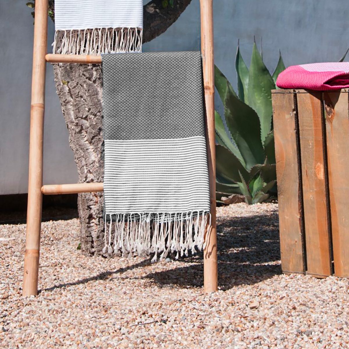 Lot De 2 Foutas Coton 100X200 - Ericeira - Gris Moyen