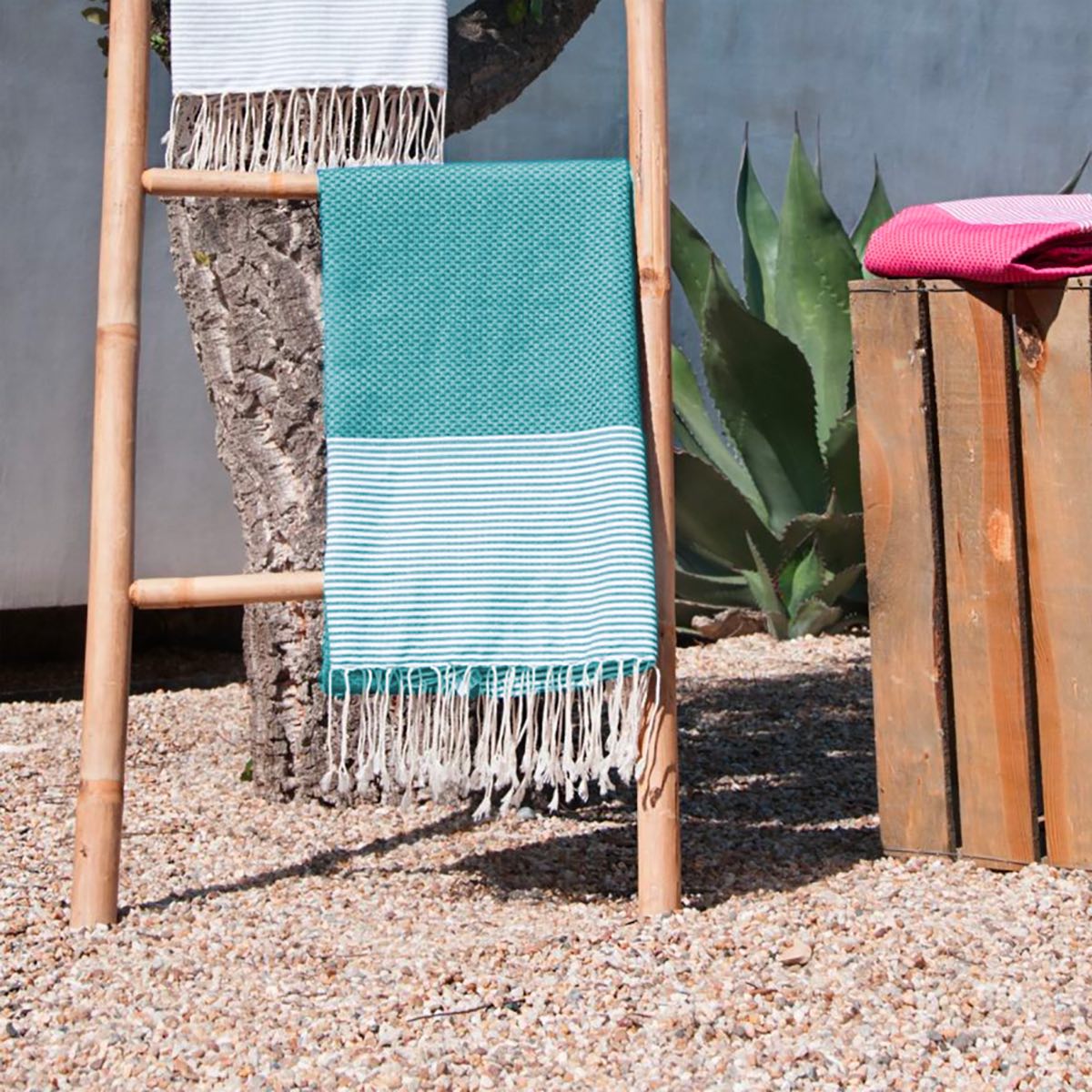 Lot De 2 Foutas Coton 100X200 - Ericeira - Turquoise Green