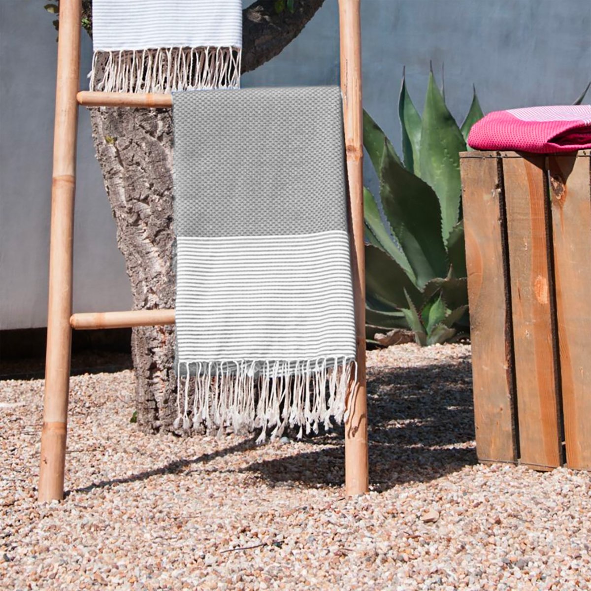 Lot De 2 Foutas Coton 100X200 - Ericeira - Gris Perle