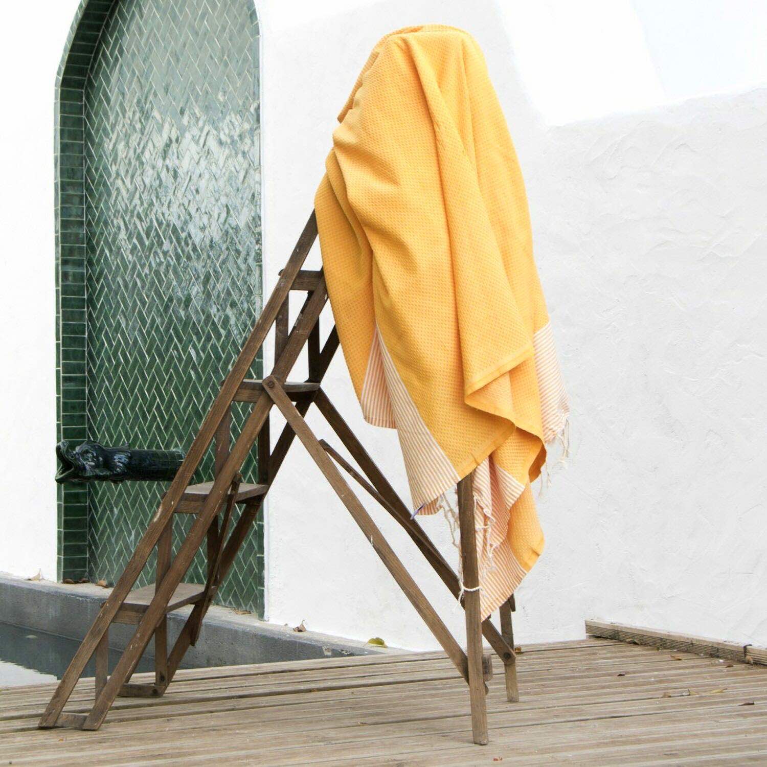 Lot De 2 Foutas Xxl Coton 200X200 - Ericeira - Jaune Safran