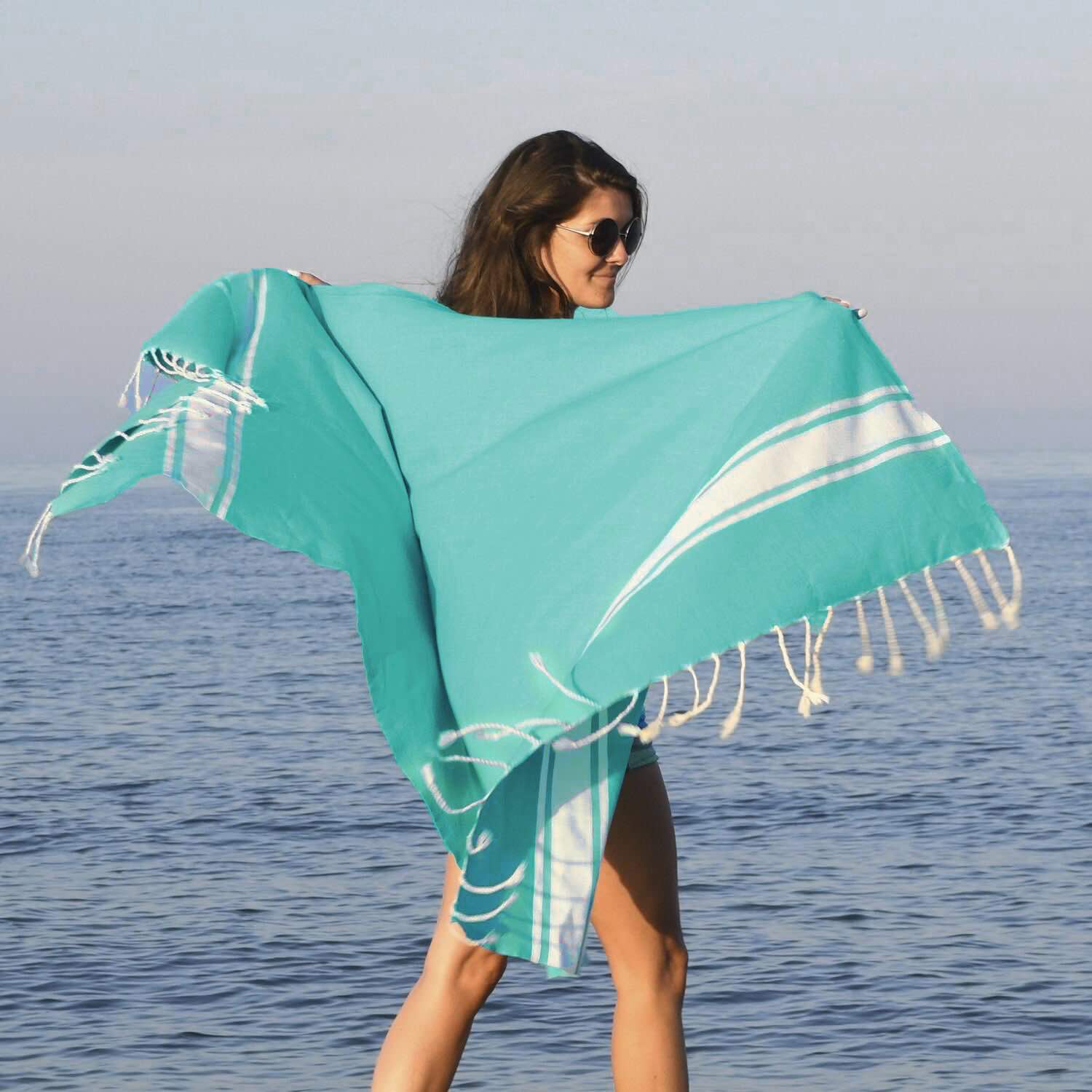 Lot De 2 Foutas Coton 100X200 - Malibu - Turquoise Green